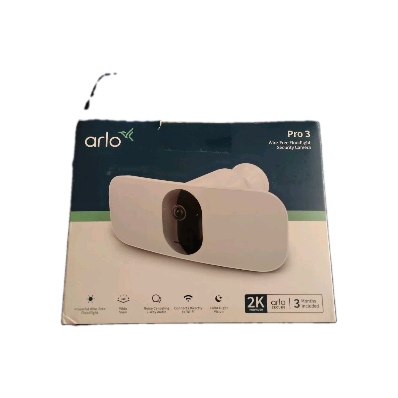 Arlo Pro 3 Floodlight Camera 2K HDR Wifi Wide View Noise Cancelling 2 Way Audio
