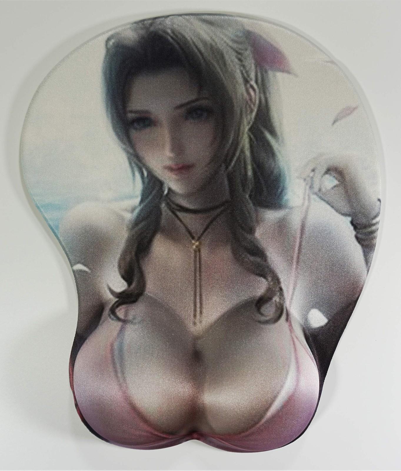 3D Aerith Oppai Mouse Pad with Wrist Rest 12×10 inches Breast Large, Tifa