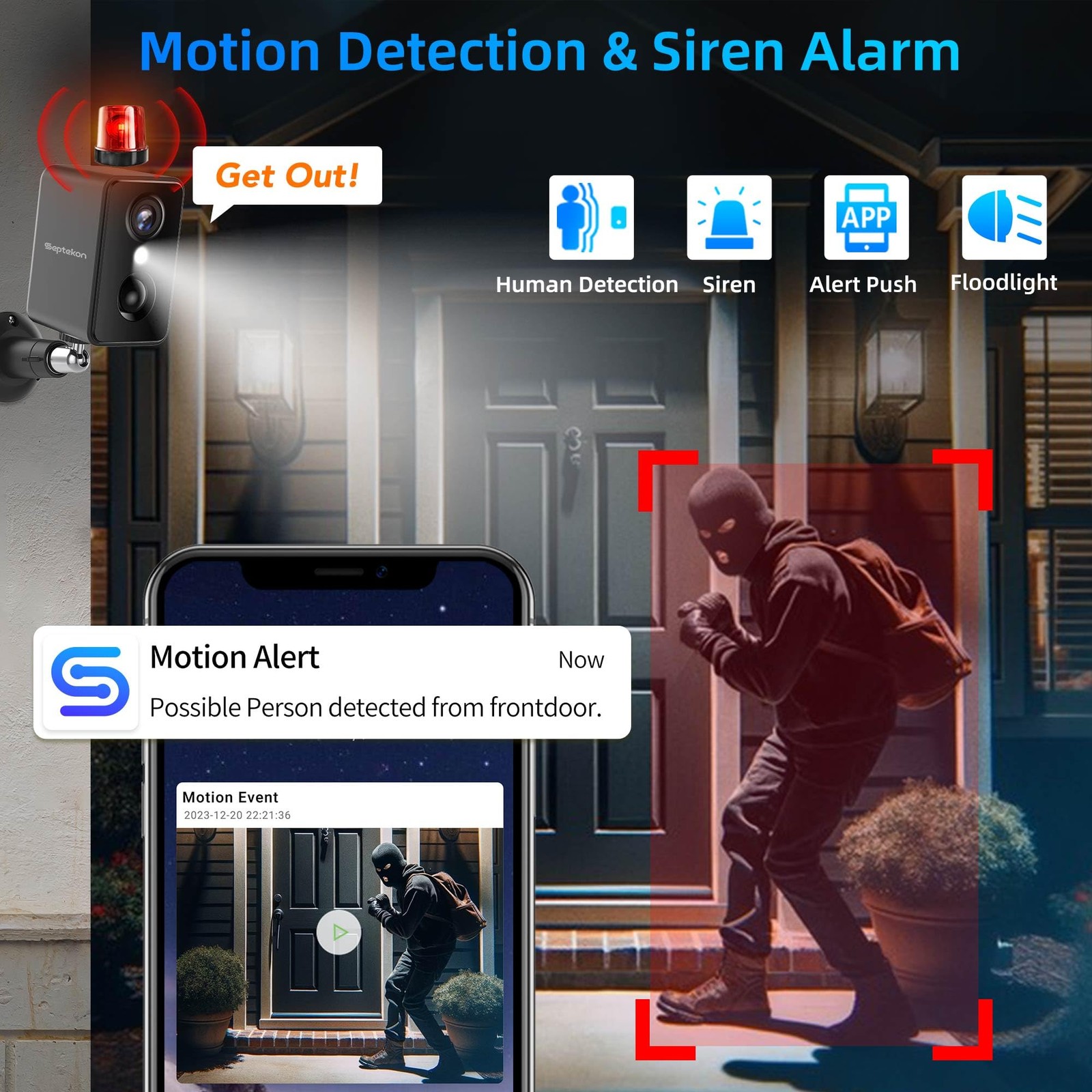 Septekon 2K Security Cameras Wireless Outdoor 4 Pack, Solar Battery Powered C…