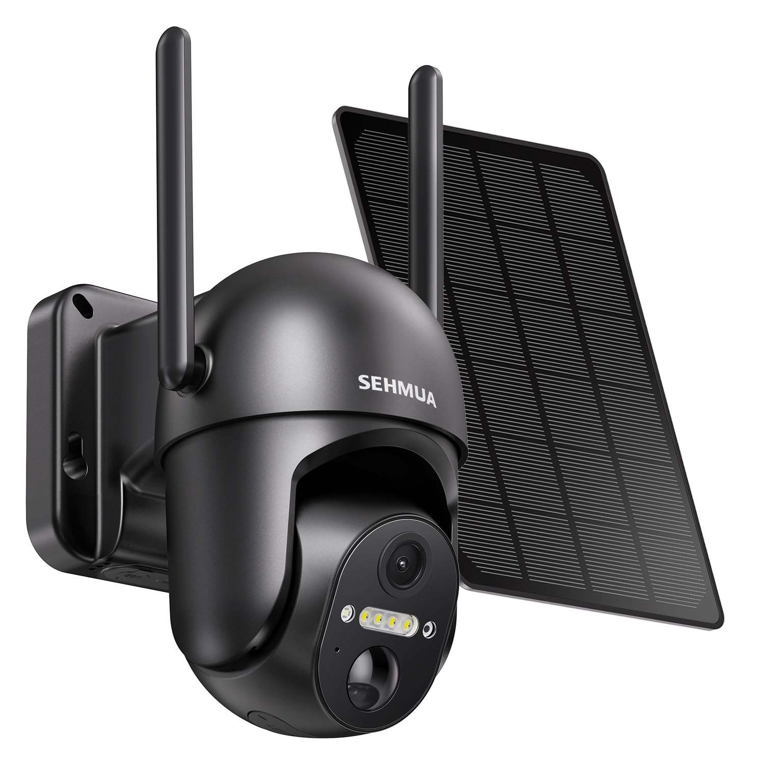SEHMUA Solar Security Cameras Wireless Outdoor, 2K 360° View 1 pack, Black