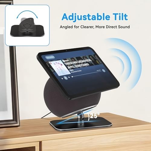 Adjustable Stand for Echo Show 8/11 – Solid Aluminum, Tilt & Swivel, Compact Des