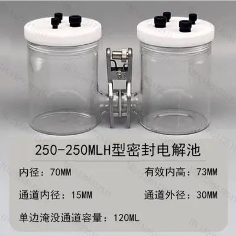 H-type Sealed Two-compartment Electrolytic Cell 10-500ml Three Electrode