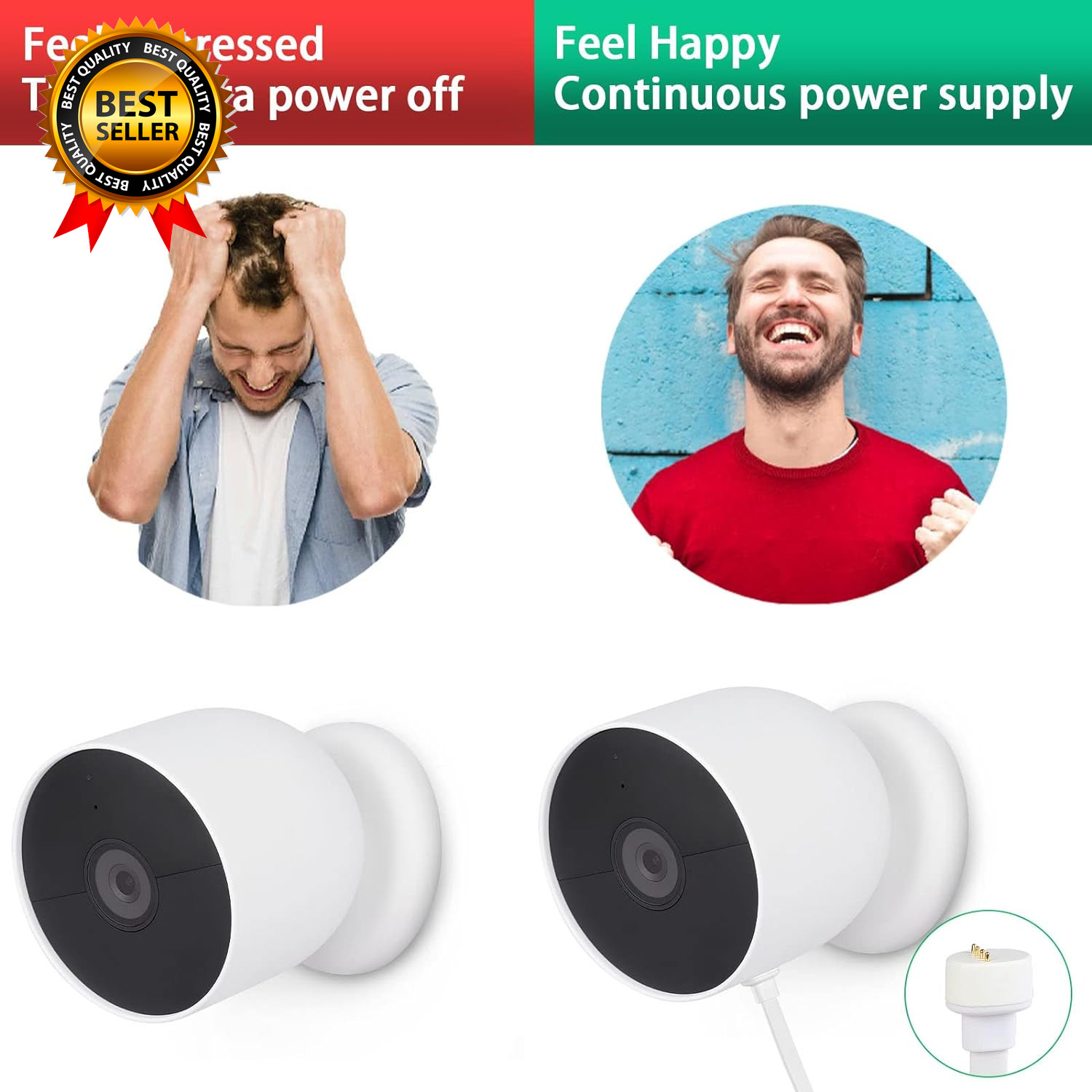 32.8Ft/10M Power Cord Cable Compatible with Google Nest Cam Outdoor or Indoor