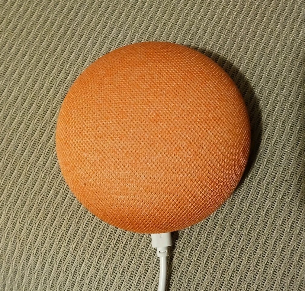 Google Home Mini 1st Gen Smart Speaker Chalk Orange H0A w/ Power Adapter