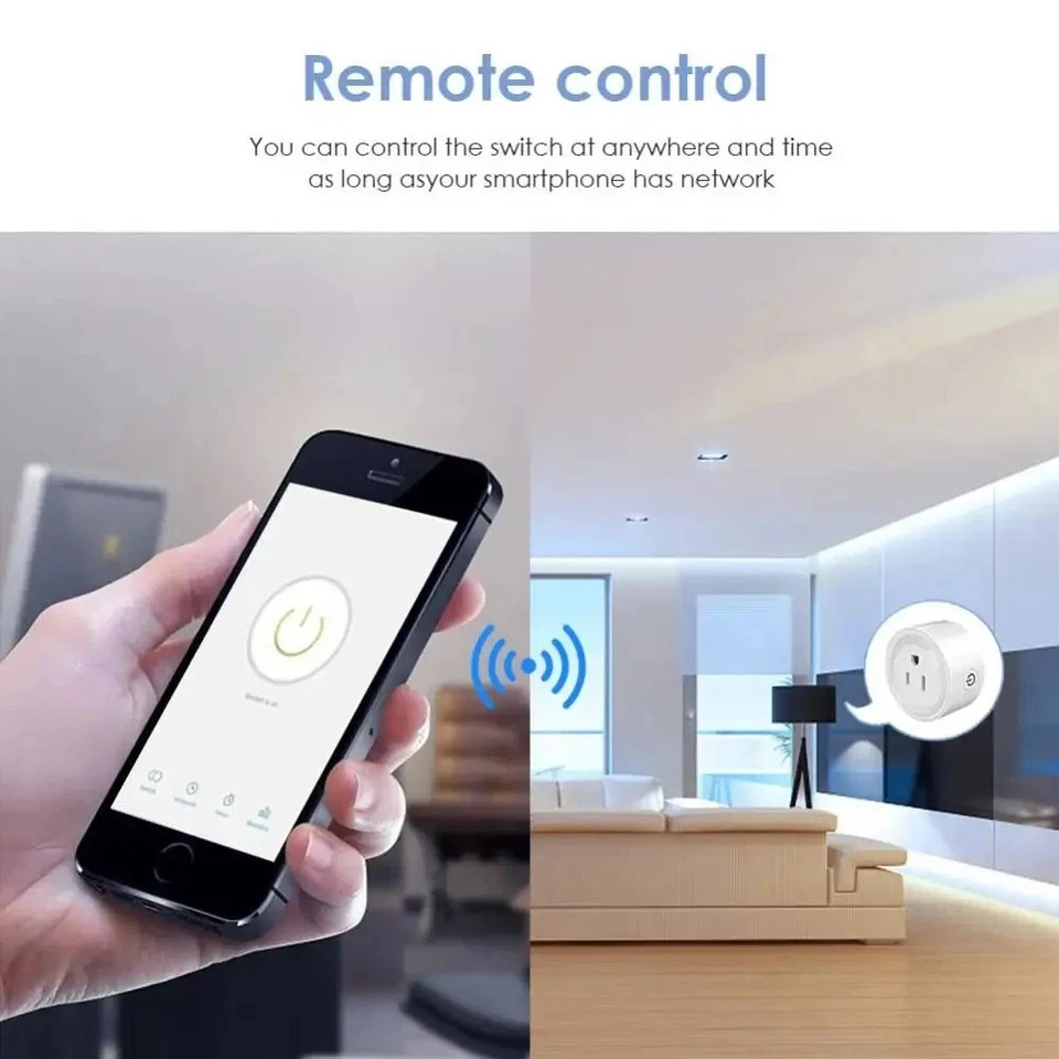 Tuya 10A Smart WiFi Plug US Outlet App Remote Works with Alexa Google
