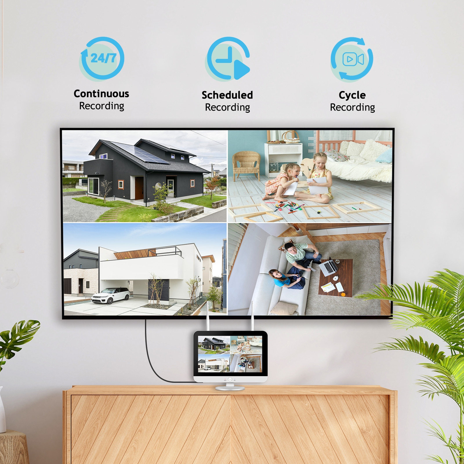 JENNOV J-Series Wireless Security Camera System Monitor WiFi 5MP 1TB HD 10CH NVR