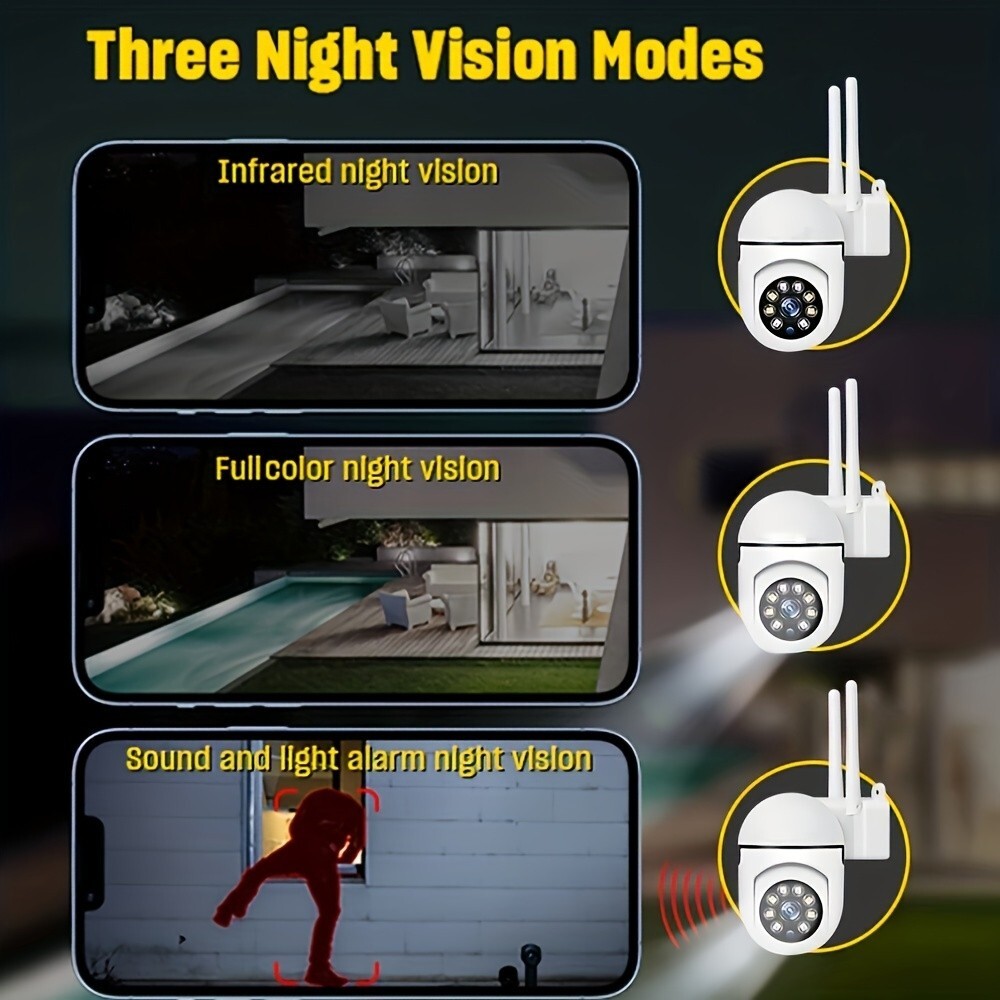 1PC Wireless WiFi Security Camera System Night Vision 1080P Camera(No adapter)