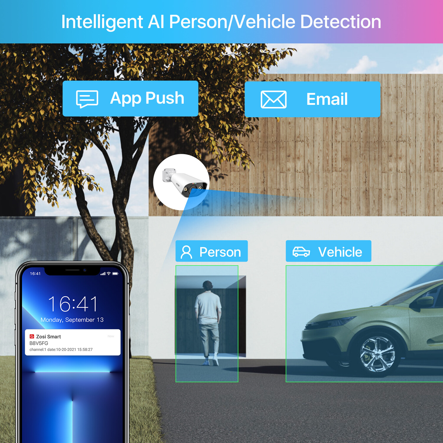 ZOSI 8CH 4K 5MP/8MP POE Security Camera System NVR CCTV Audio AI Detect IR Night