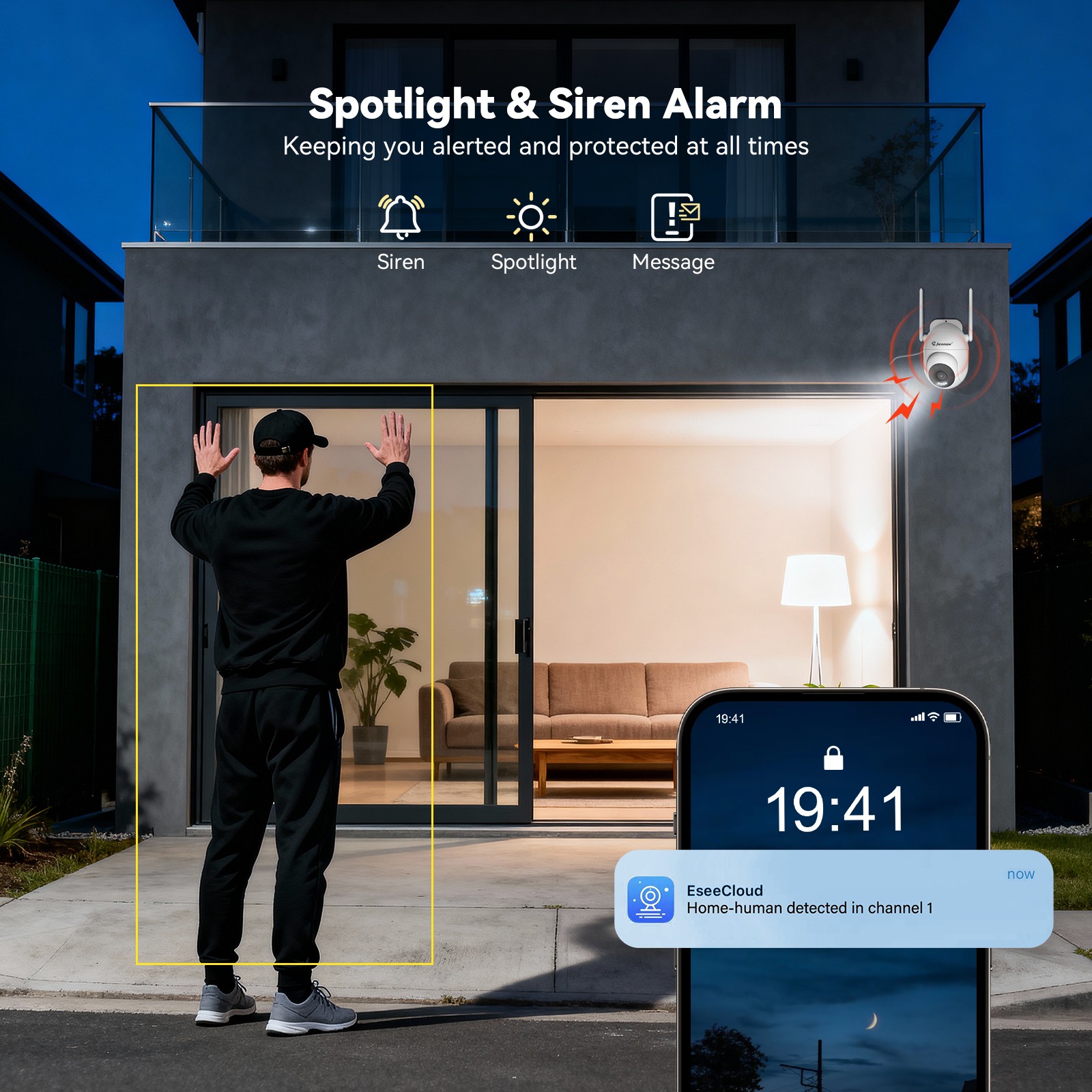 5MP Wifi Security Camera System Outdoor Wireless 10CH NVR,1TB HDD EseeCloud APP