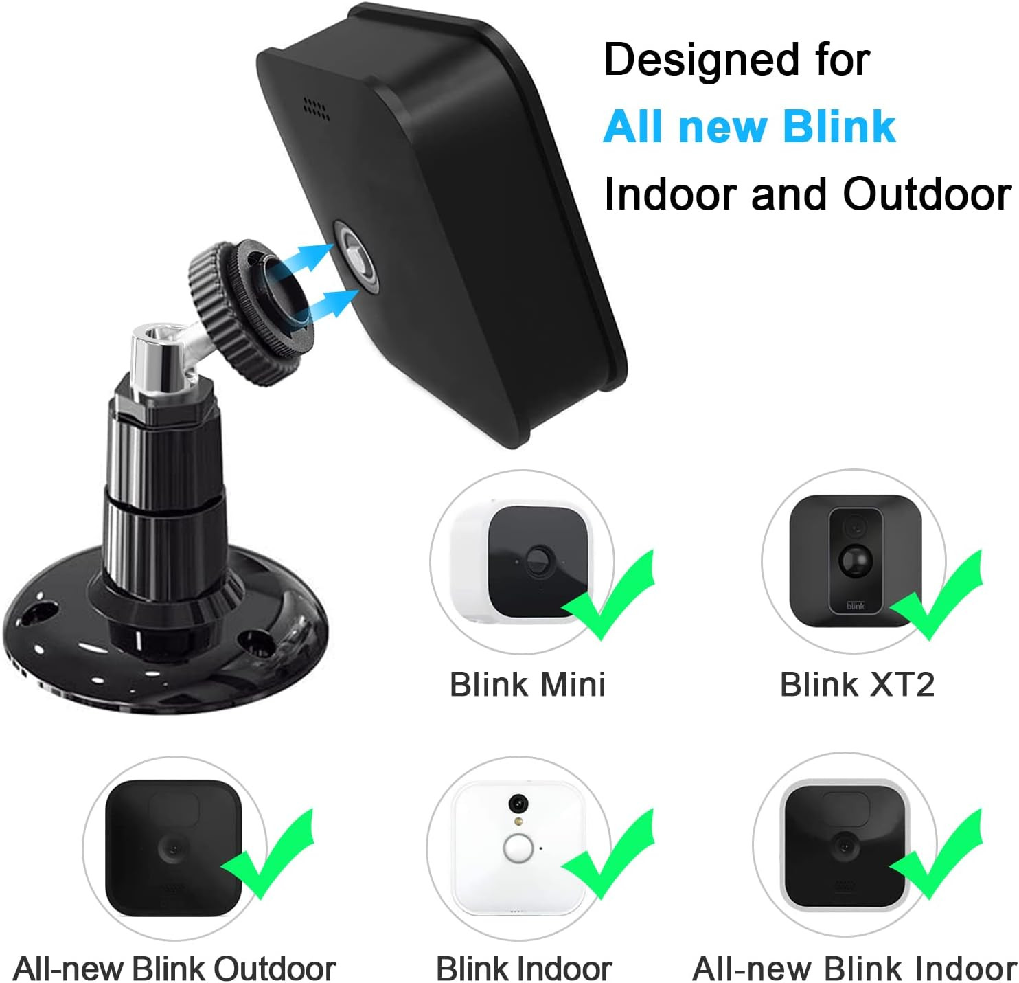 3PACK Screwless Wall Mount Bracket for Blink Outdoor 4Th Gen & 3Rd Gen and Indoo