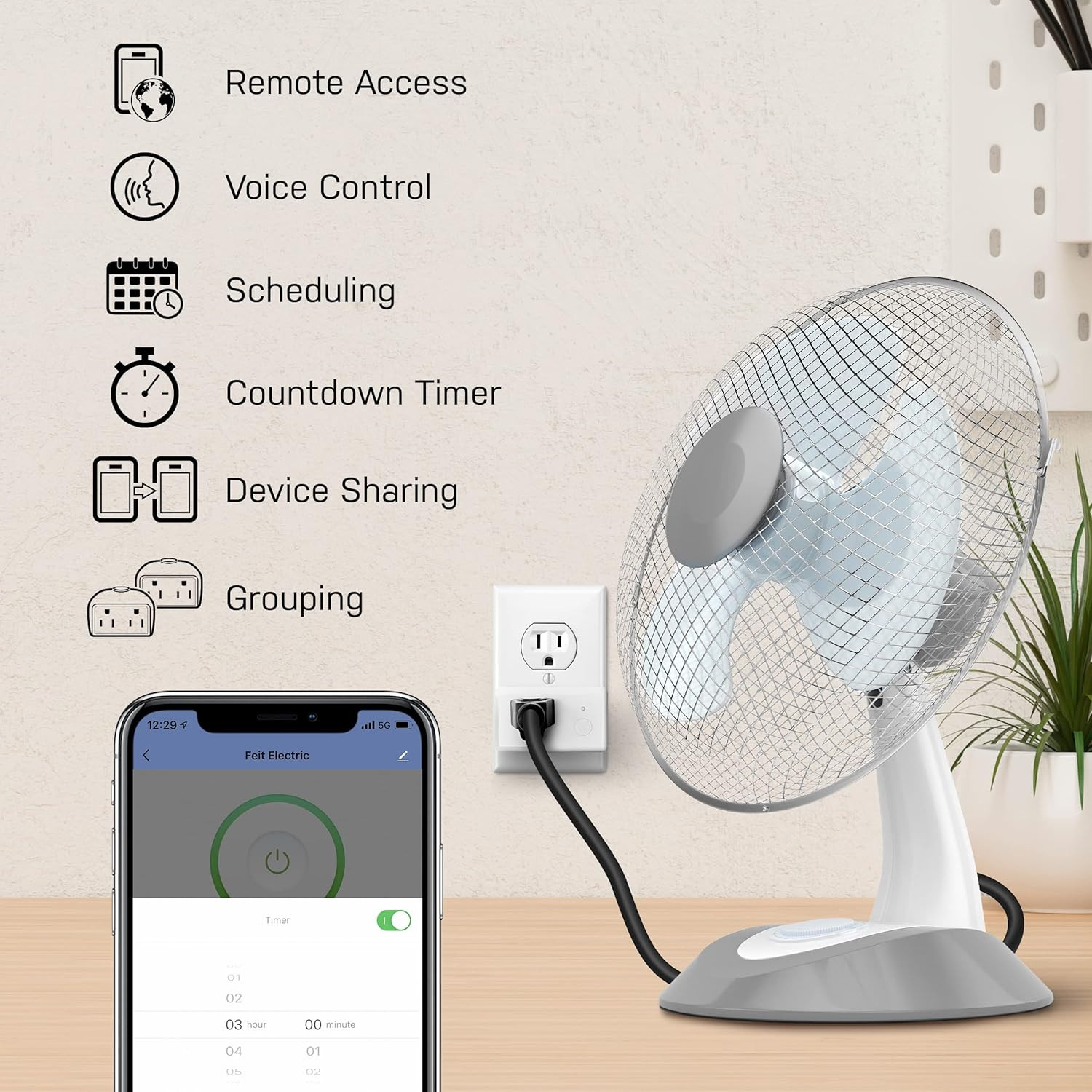 Wifi Compatible with Alexa and Google Home, Feit App, No Hub Required, Remote Co