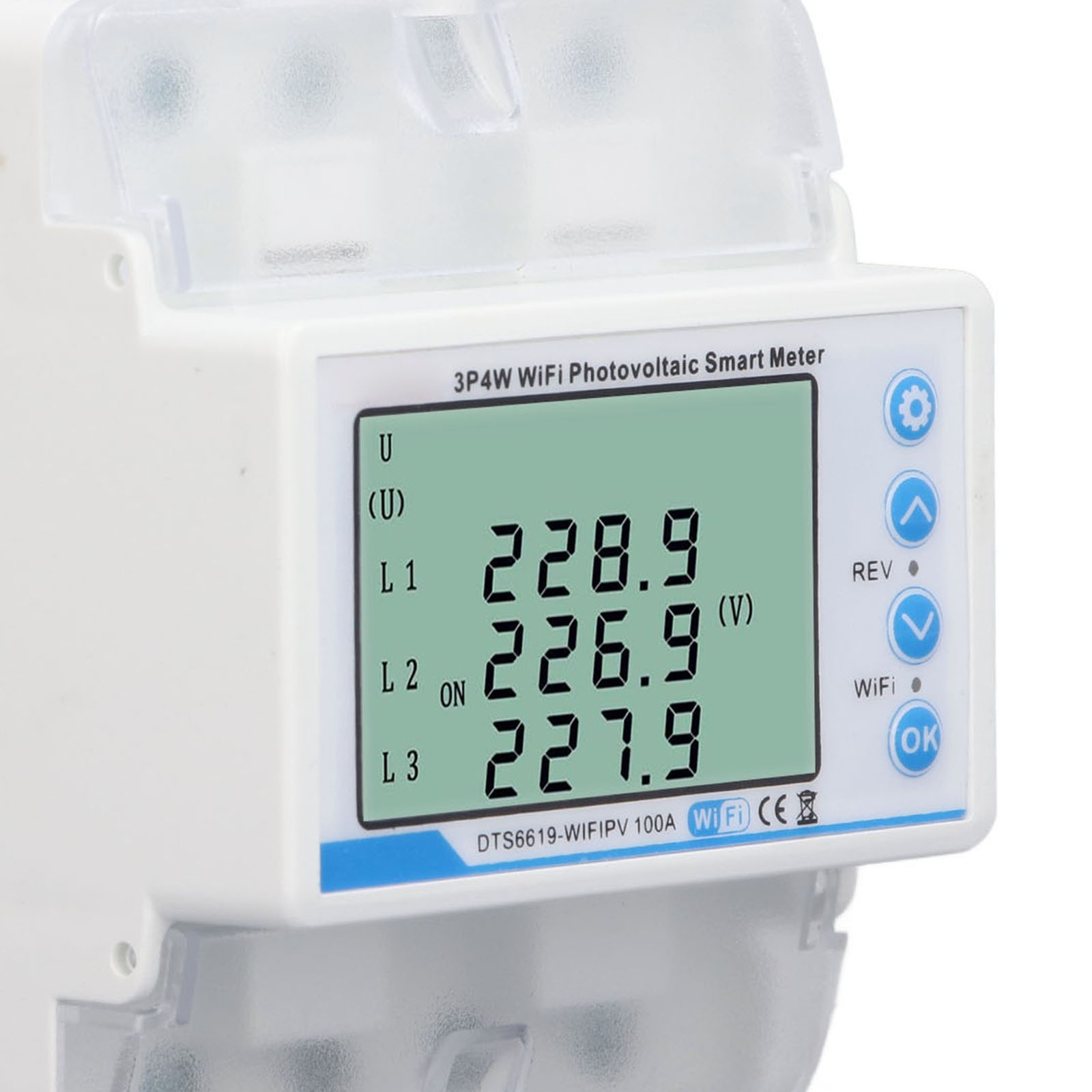 WiFi Photovoltaic Smart Meter 3P 4W For Tuya (60-300V 100A)