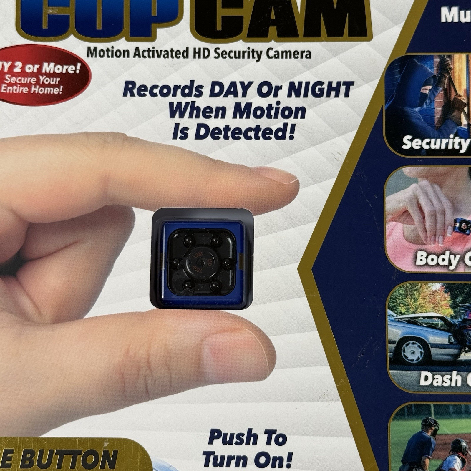 Atomic Beam Cop Cam Mini Wireless Security Camera with Memory Card New Sealed