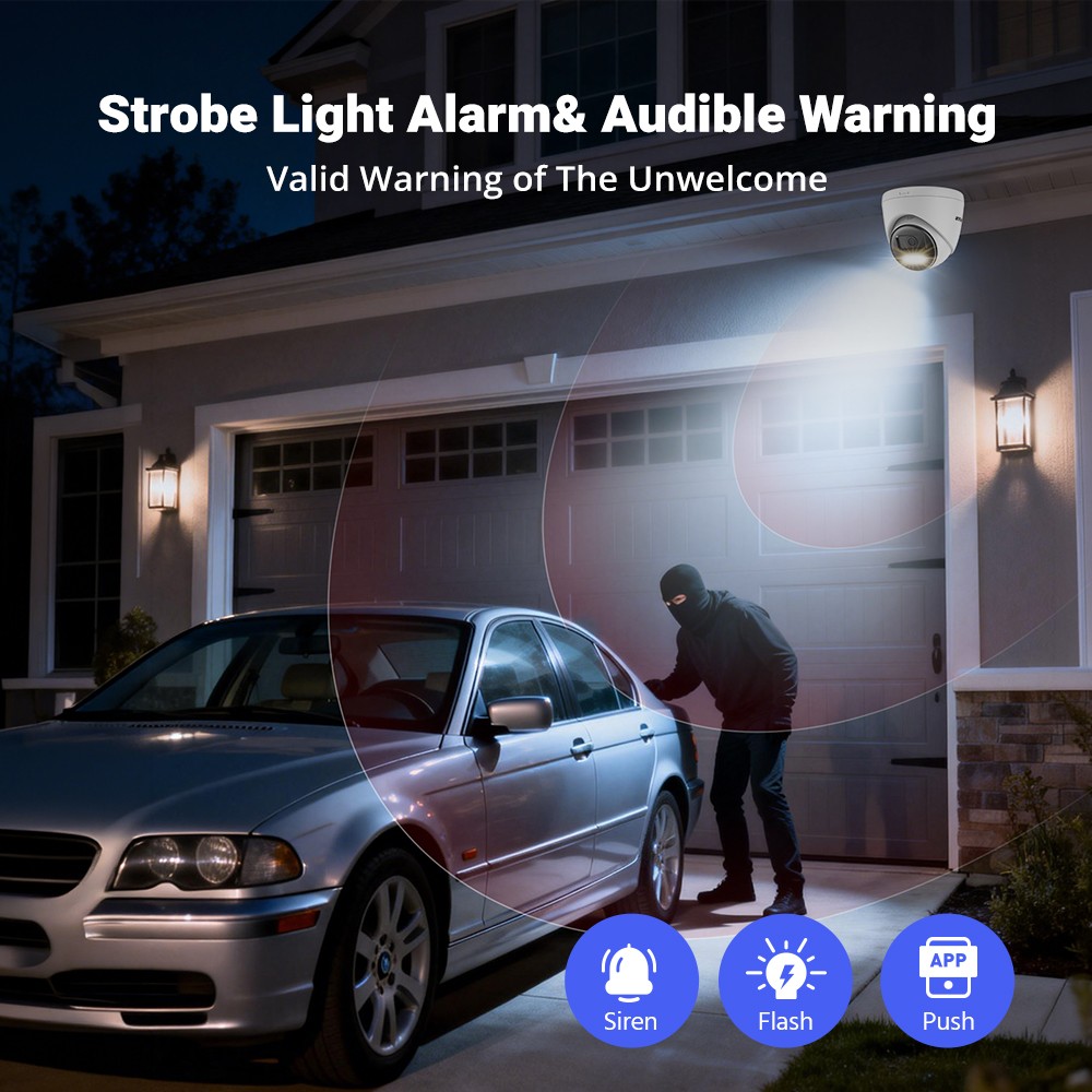 ANNKE 5MP PoE IP Security Camera Audio Recording Outdoor Color Night Vision AI