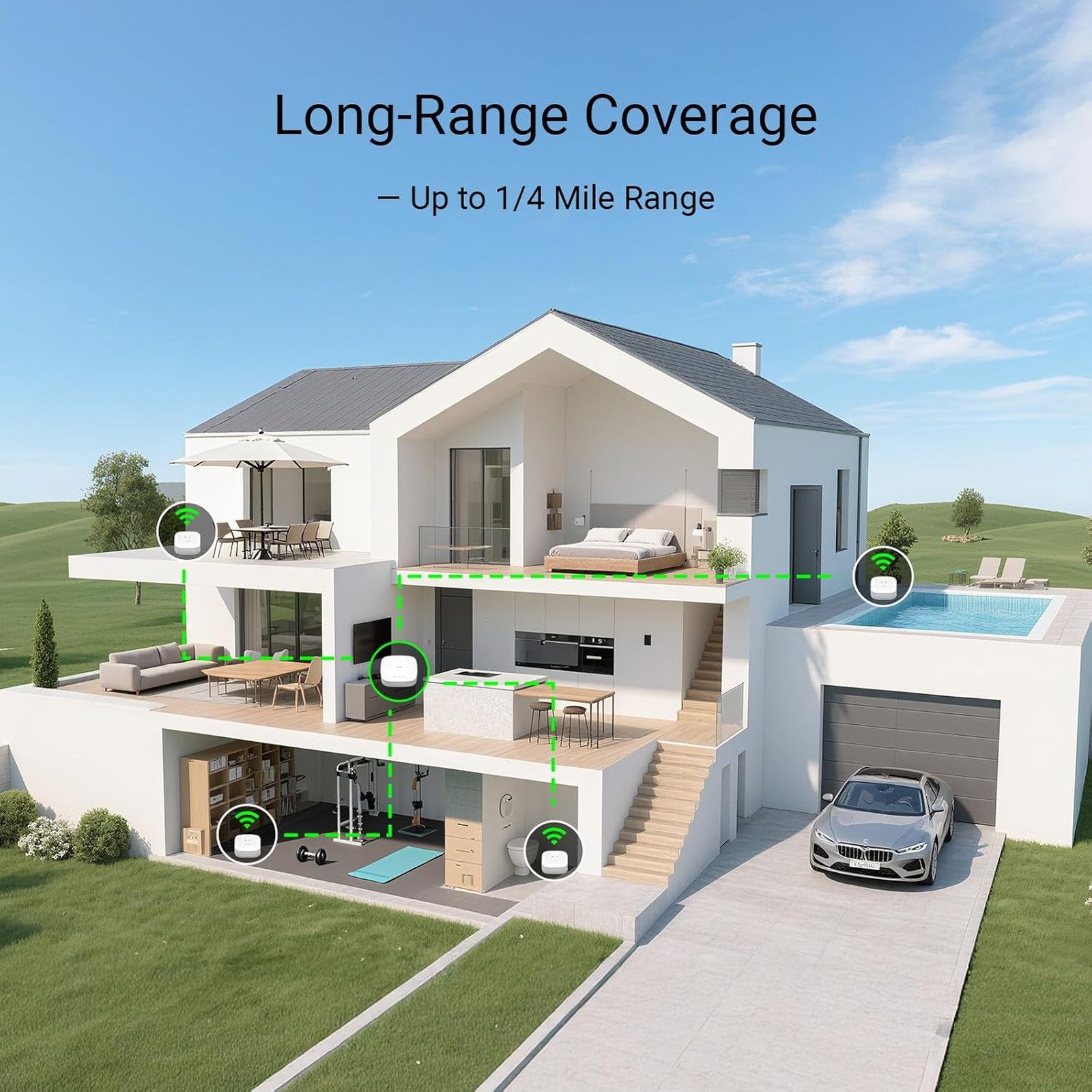 Water Leak Detector Sensor Kit LoRa Long Range App Email SMS Offline Triggers
