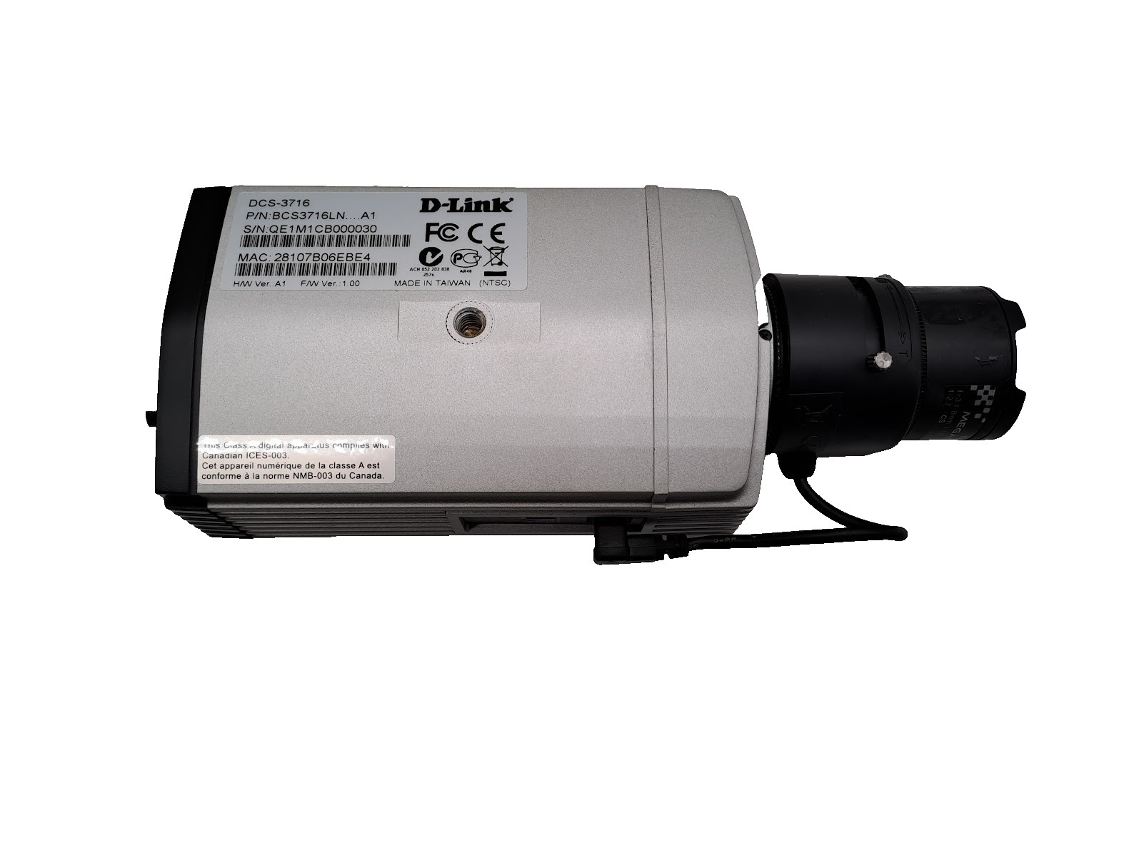 D-LINK DCS-3716 IP CAM 3MP W/ Computar MEGA PIXEL IR Lens f=3.1-8mm/ NO P-A