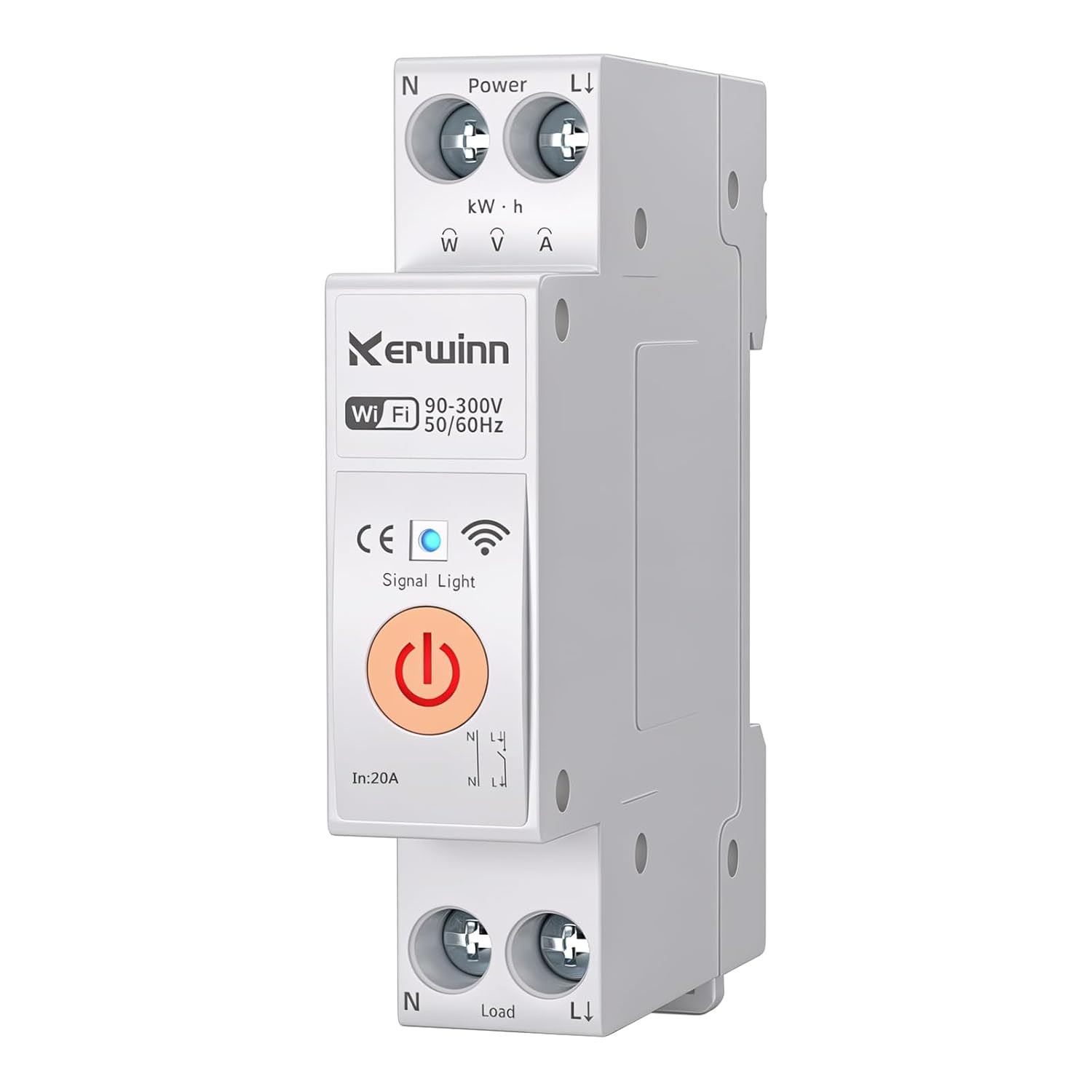 Wifi Smart Circuit Breaker 1P+N, 24-Hour Energy Monitoring, DIN Rail Mount, Smar