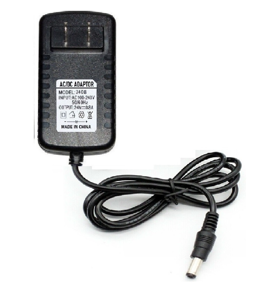 24V 0.8A 800mA AC Adapter to DC Power Supply Charger Cord 5.5×2.1/2.5mm US plug