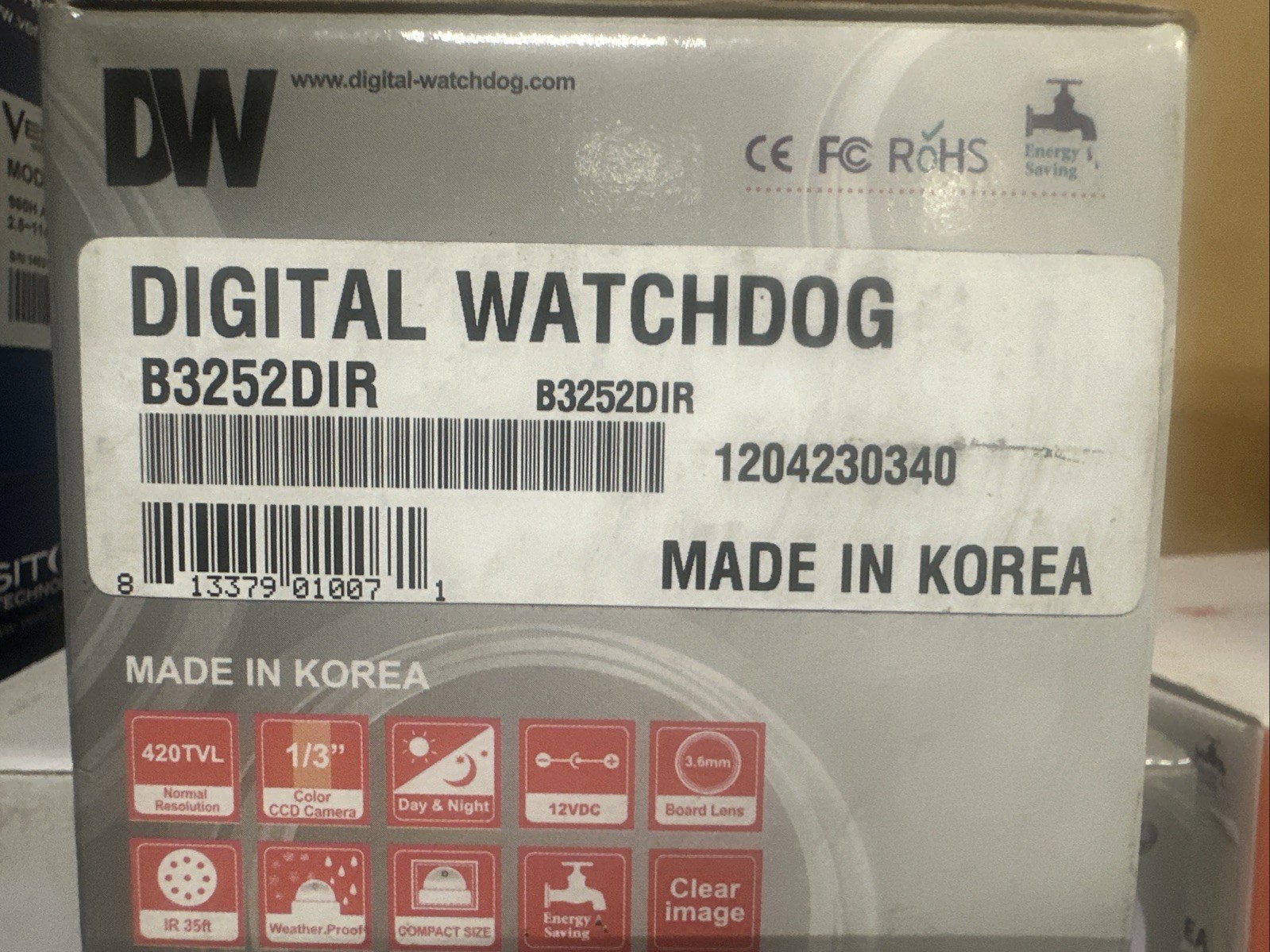 Digital Watchdog Security Camera B3252DIR Weatherproof 3.6MM Fixed Lens