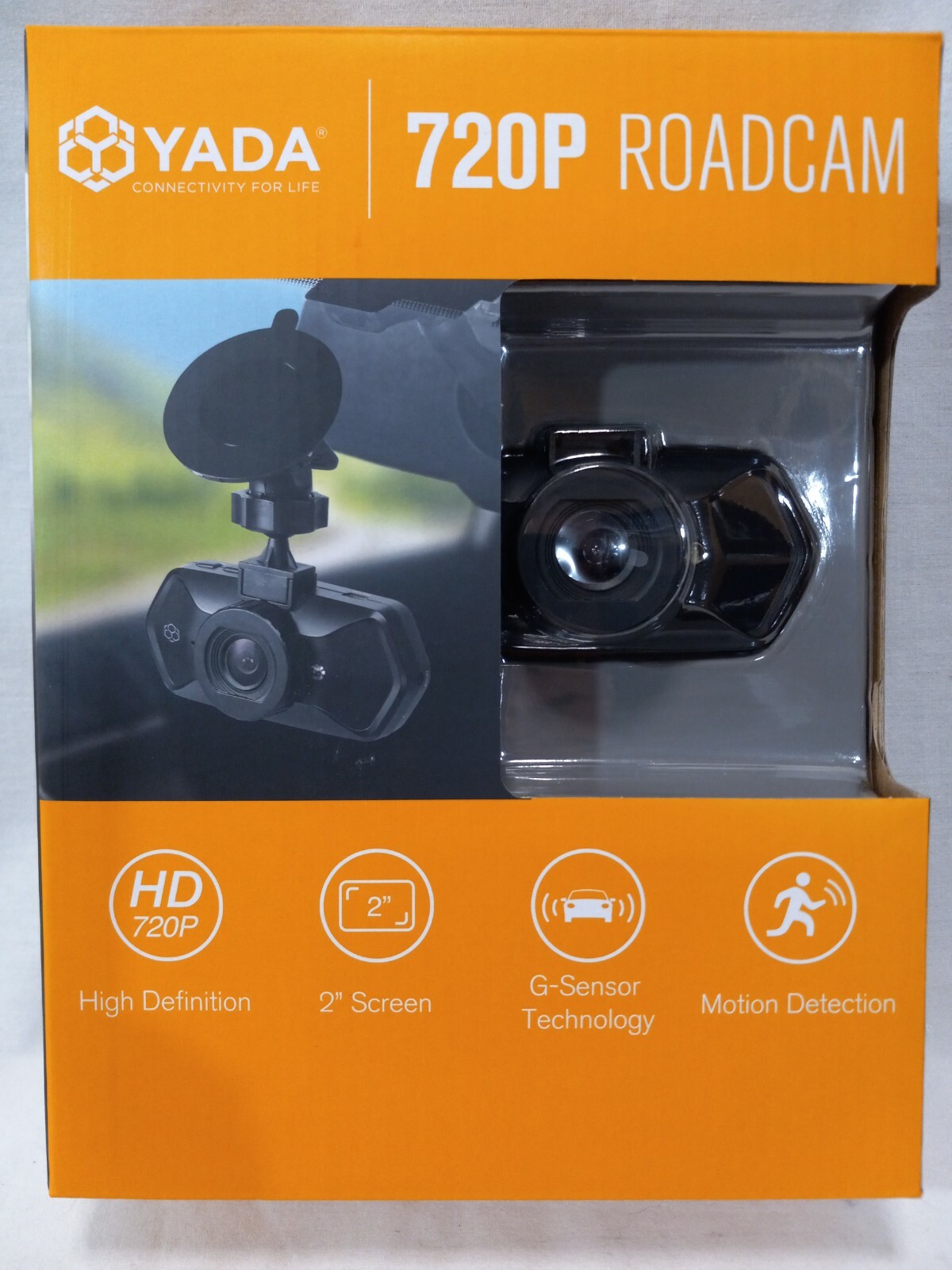 YADA 720P Dash Road Camera, 120-Degree Wide Angle Lens, G-Sensor 4GB SD Card New