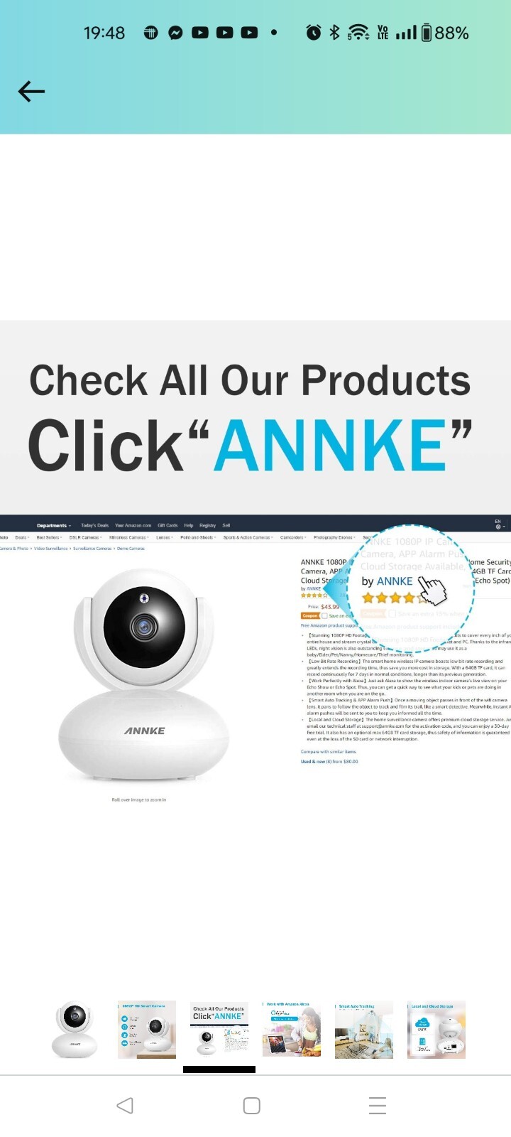 ANNKE 1080P IP Camera, Smart Wireless Pan/Tilt Home Security Camera, APP…