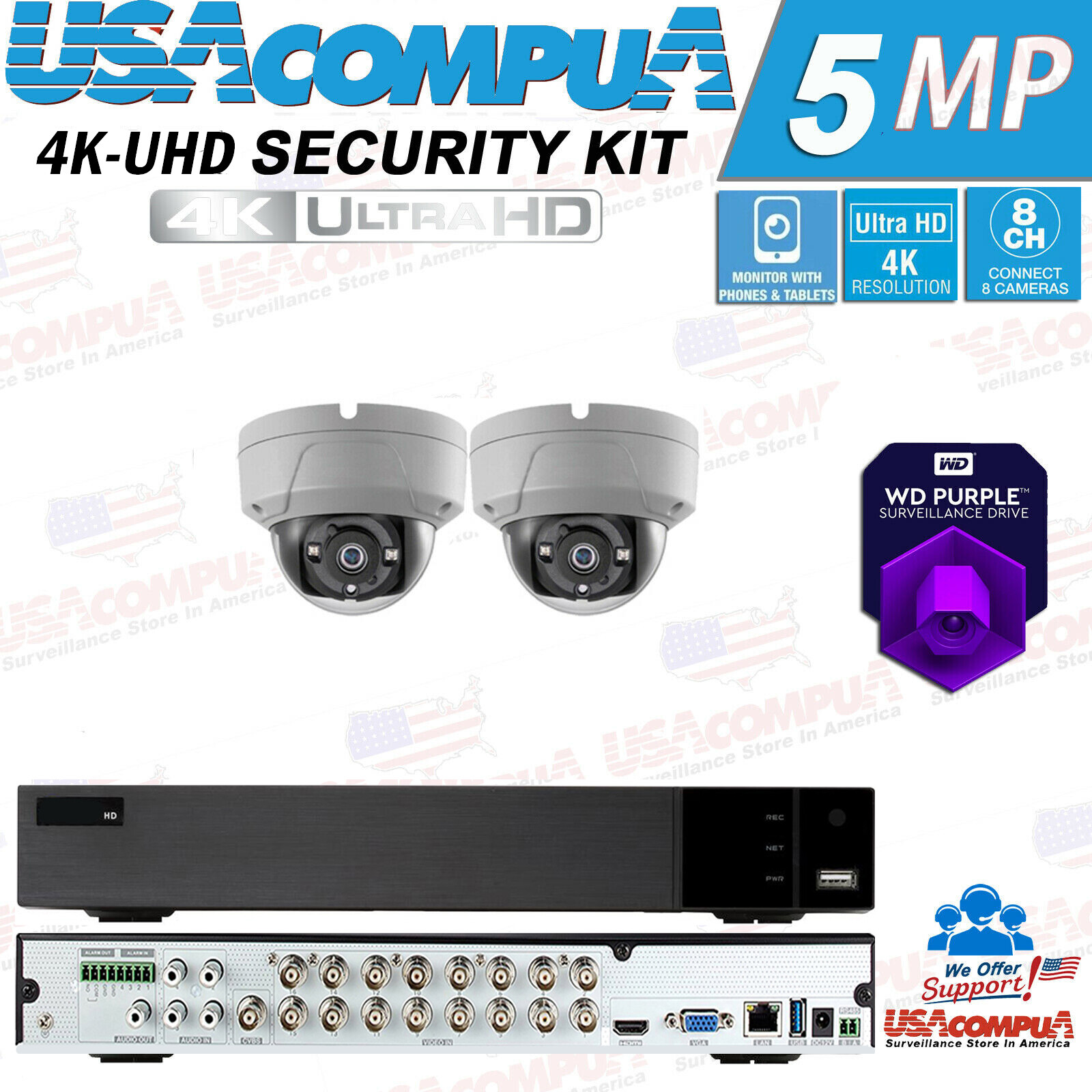 SUPERLIVEPLUSS 8 Channel 4K 5MP Analog DVR Security Cameras System CCTV