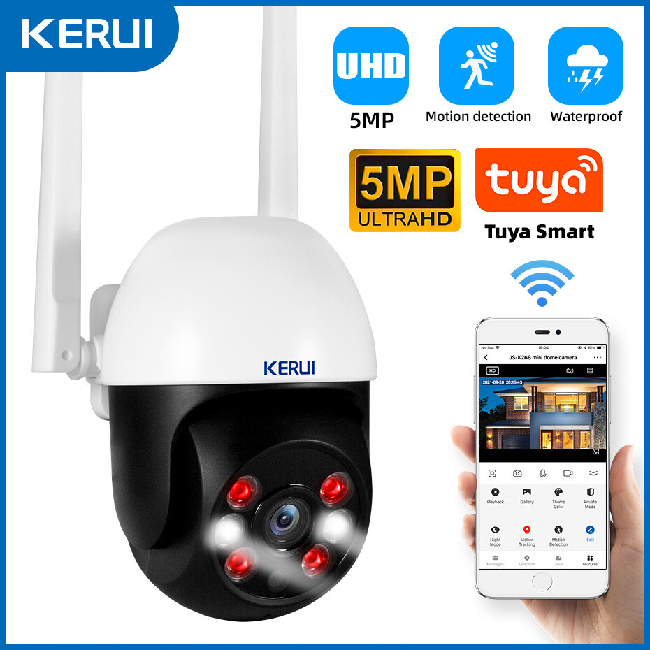 5MP Two Way Audio WiFi Camera Waterproof Smart Home Security Monitoring Camera