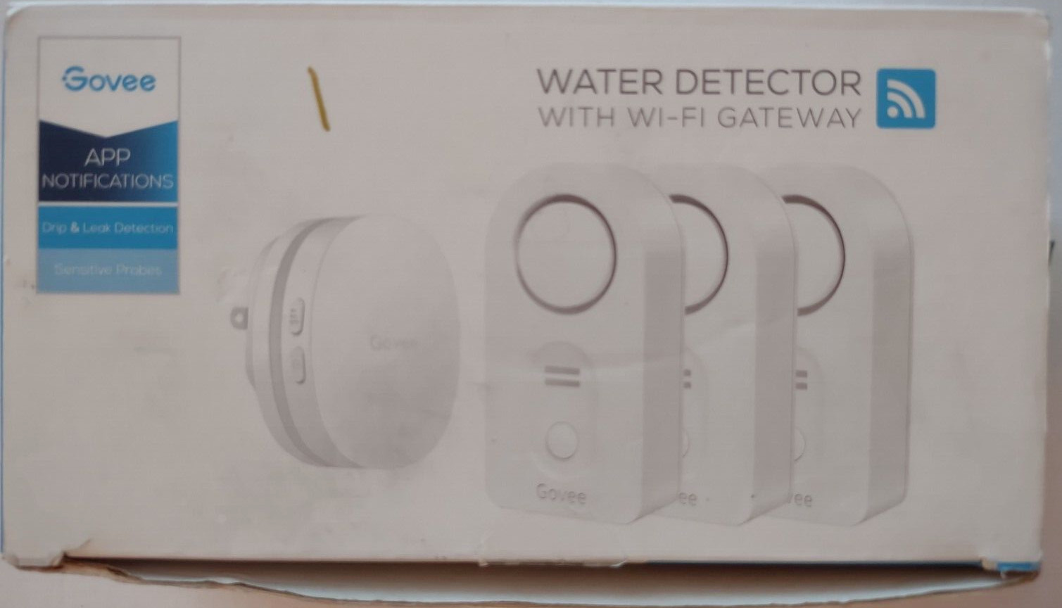 Govee Water Detector 3 Pack WI-FI Gateway Safety Alerts Water-resistant NOB