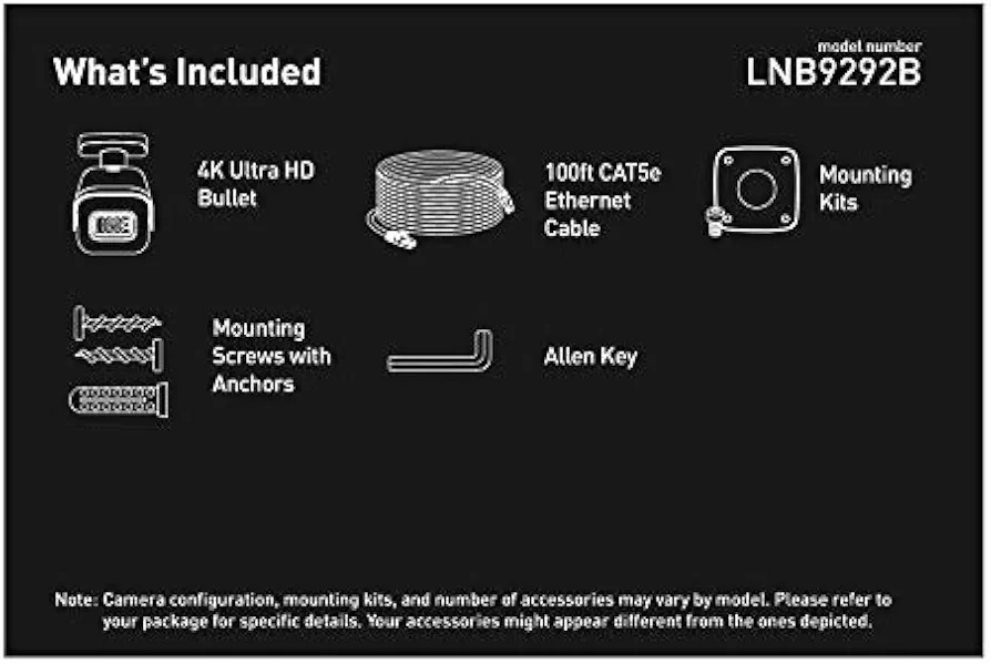 ✅️⭐ Lorex 4K Bullet IP Camera LNB9292B Motorized Varifocal Zoom 30 FPS LNB9292-C