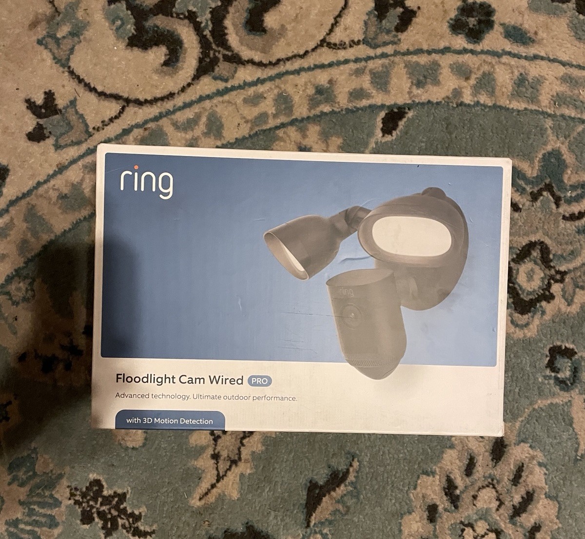Ring Floodlight Cam Wired Pro 3D motion Bird’s Eye View color night vision black