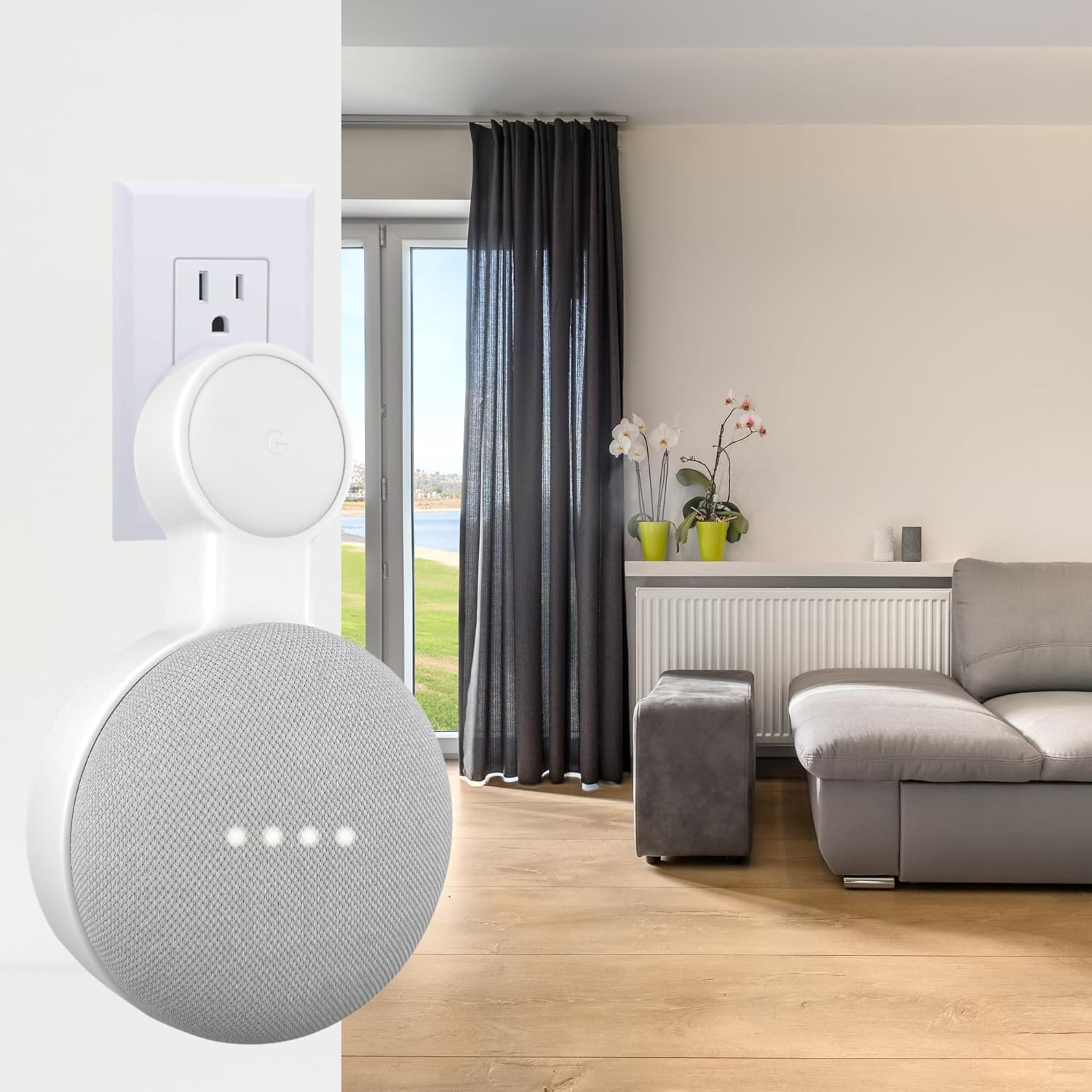 Outlet Wall Mount Holder for Google Nest Mini and Google Home Mini, a Space-Savi