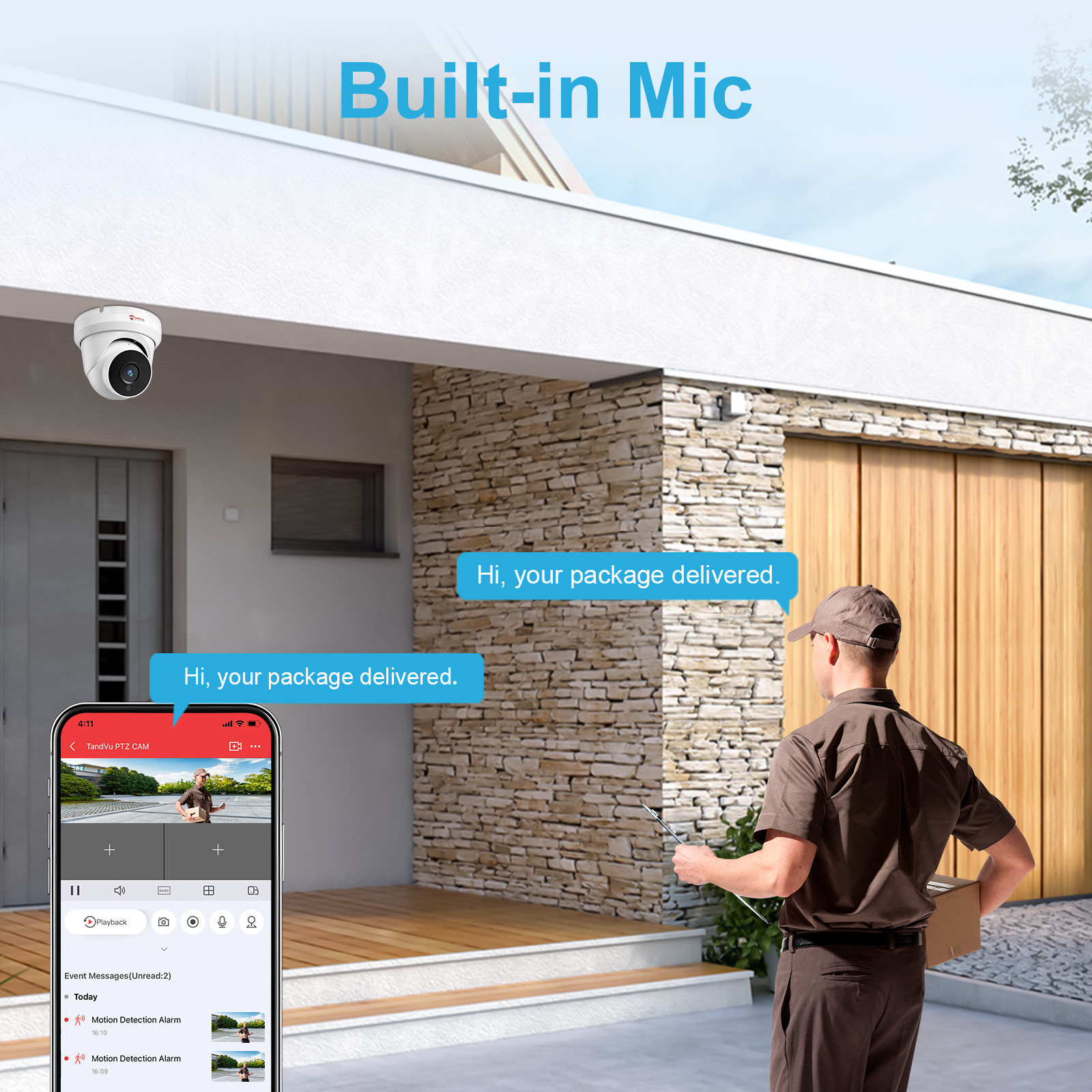 Anpviz 4MP PoE Turret Security Camera Outdoor Audio NDAA Compliant IPC-D3240W-S