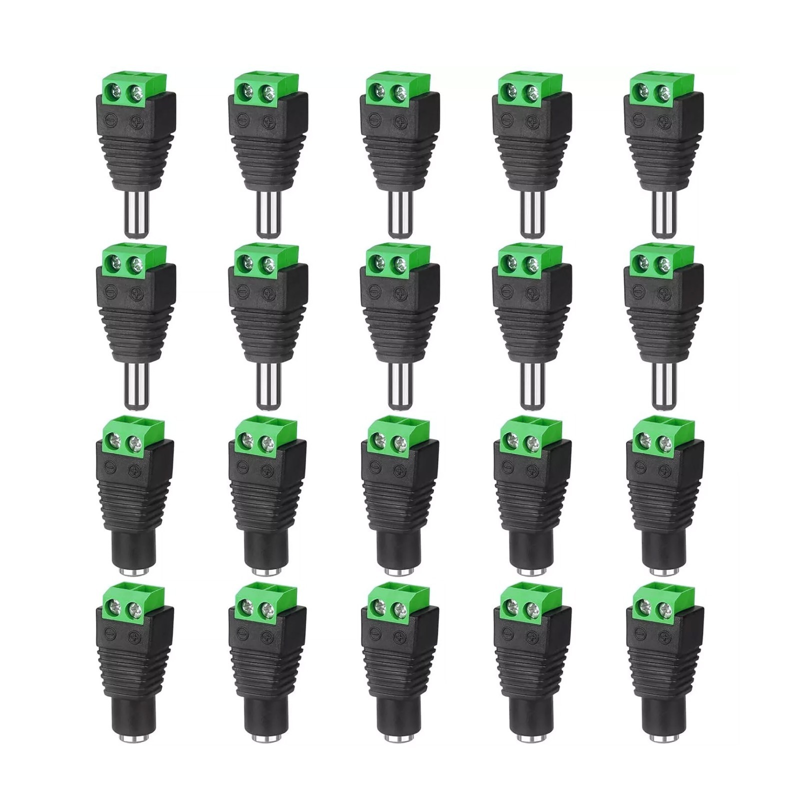 100Pairs Male Female 2.1×5.5mm DC Power Plug Jack Adapter Connector for CCTV Lot