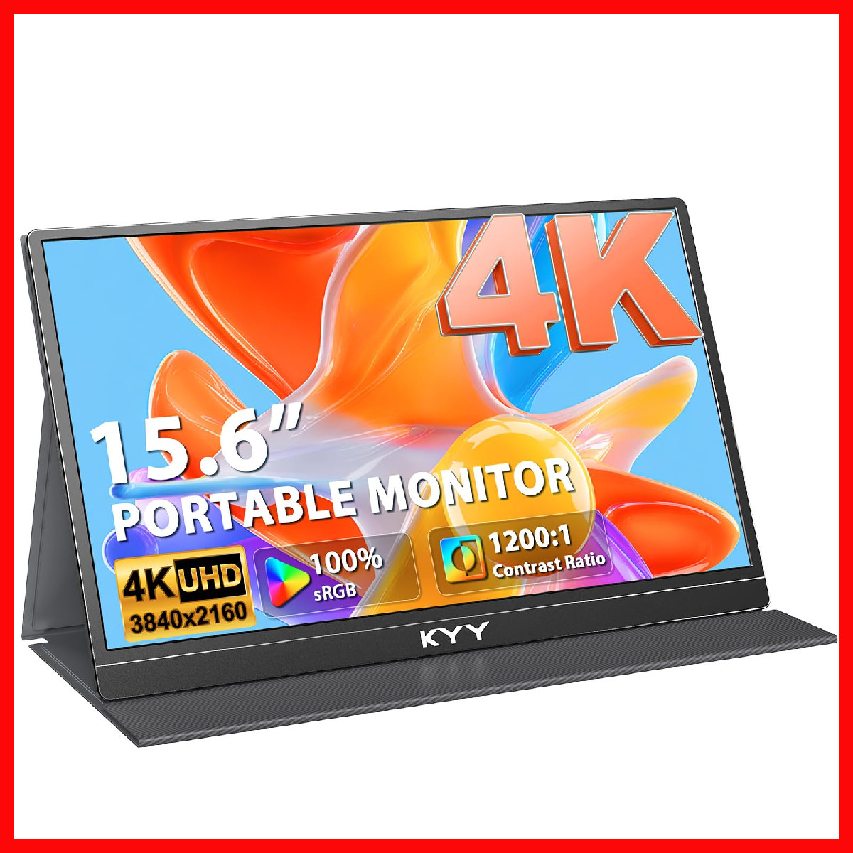 Kyy 4K Portable Monitor 15.6 Portable Monitor For Laptop Uhd Ips 3840X2160