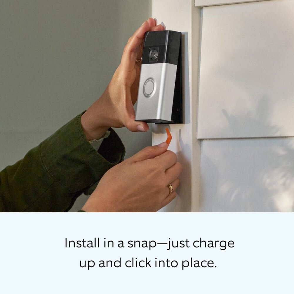 Ring Battery Doorbell Venetian Bronze with Smart Wi-Fi + Outdoor Cam Plus White