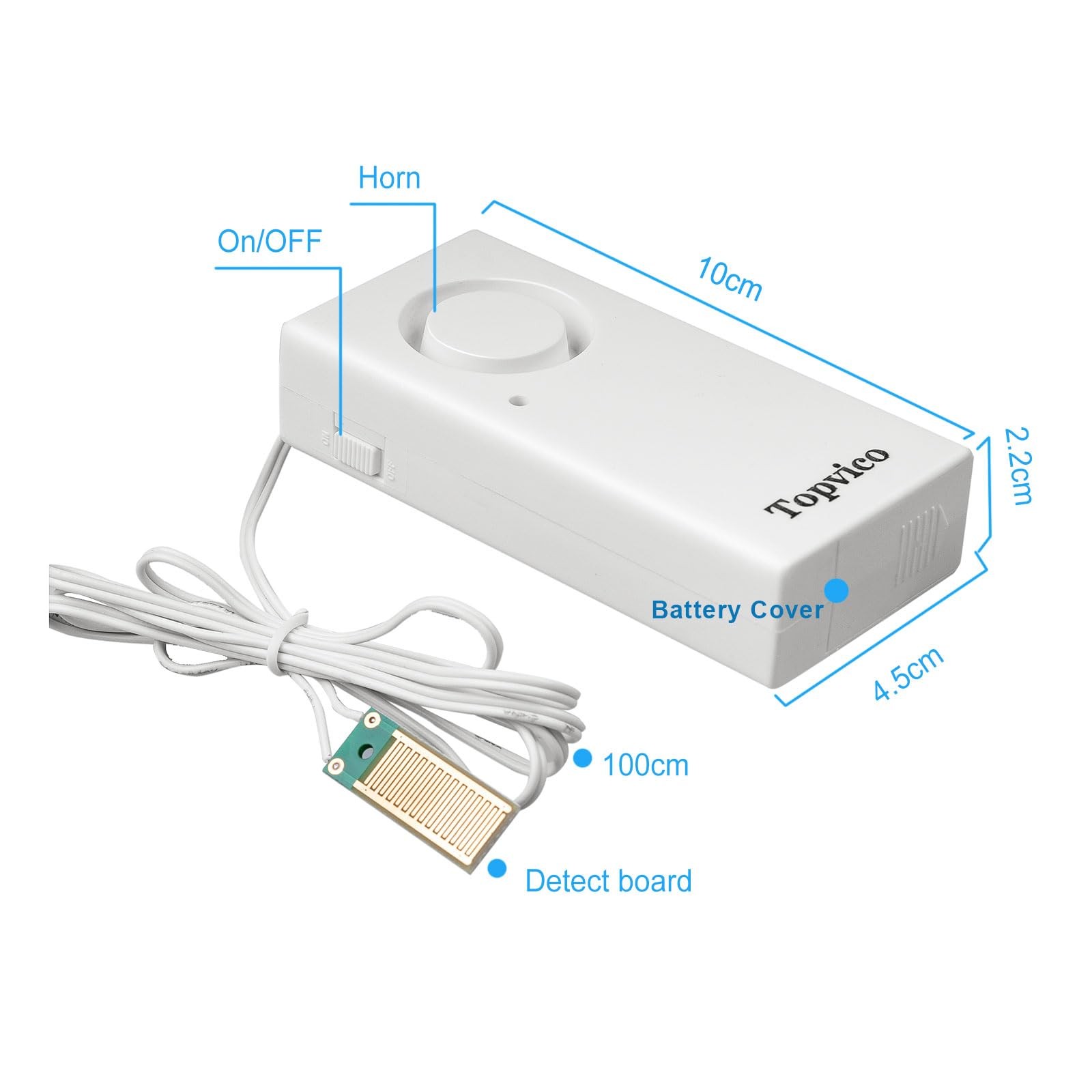 Water Leak Sensor Detector Flood Alarm For Basement Moisture 120db Work Alone Ba