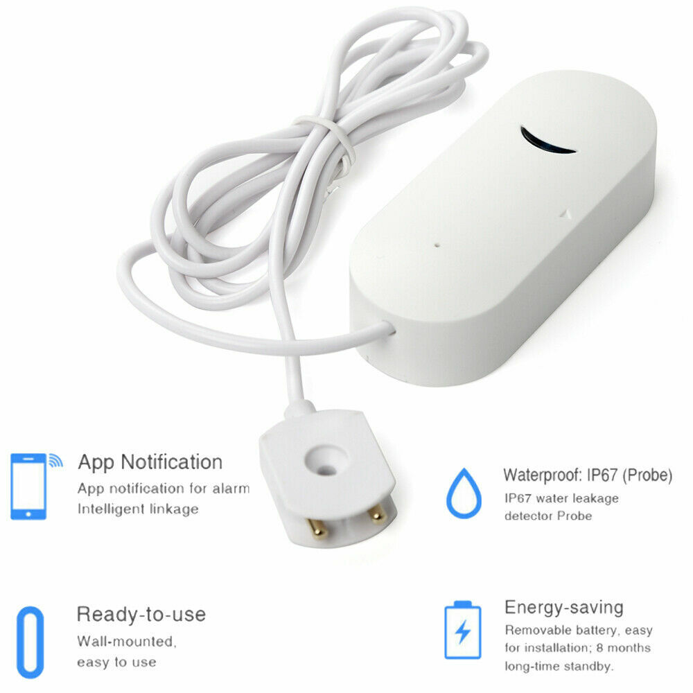 Tuya Smart WIFI Water Leak Sensor Alarm Flood Leakage Detector Overflow Alert