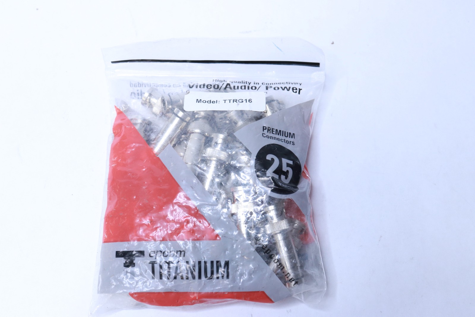 (25-Pk) Epcom BNC Compression Connector for Coaxial Wire RG59 TTRG16