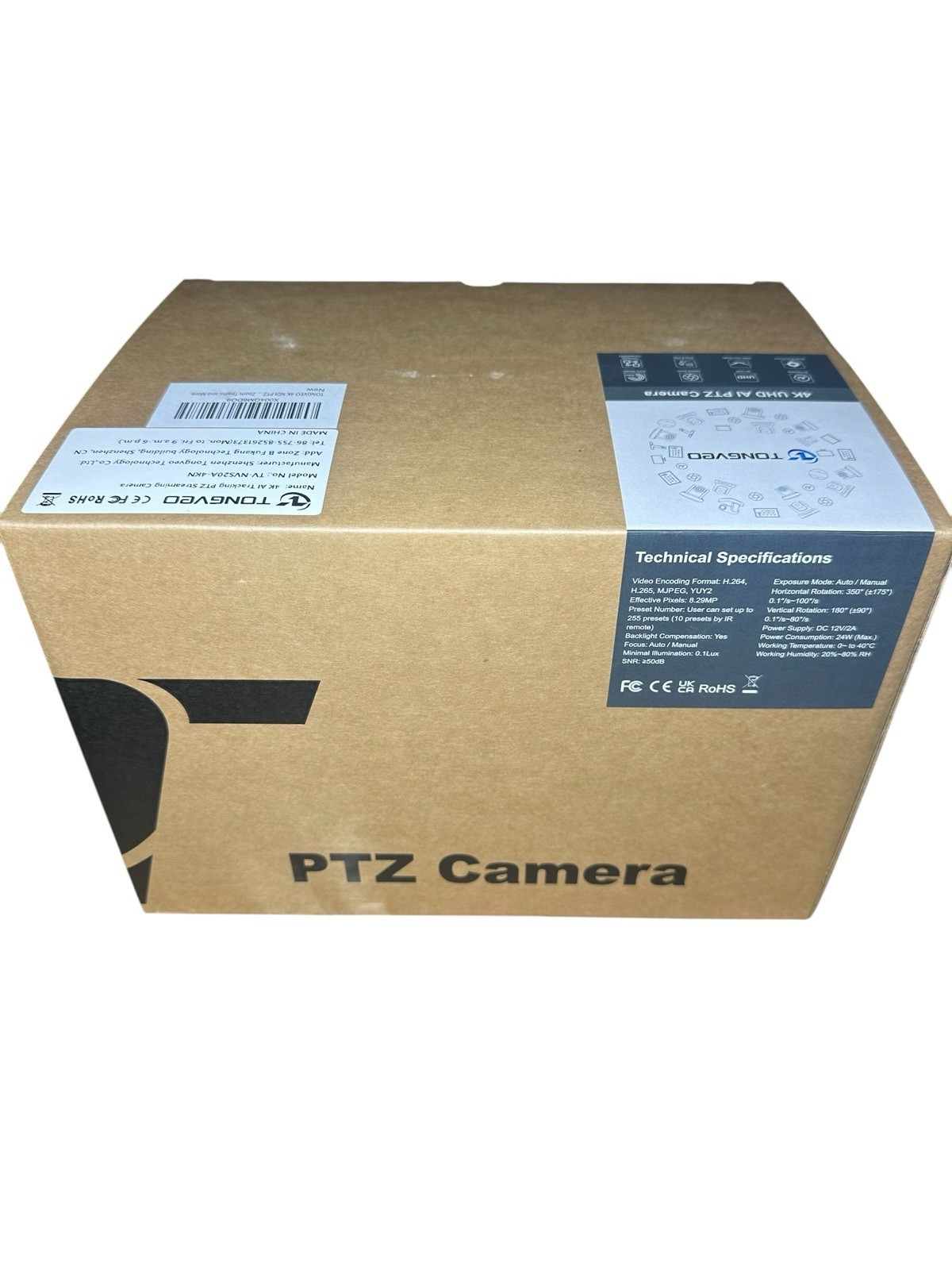 4K NDI PTZ Camera AI Auto-Tracking 20X Optical Zoom HDMI IP Live Streaming SDI U
