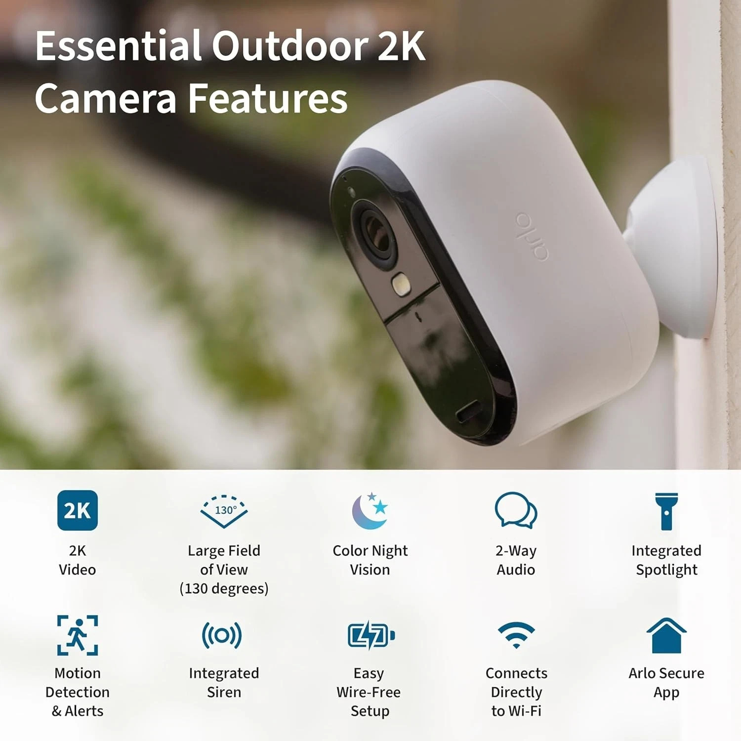 ✅ Arlo VMC3050-100NAR Essential 2nd Gen 2K Single Camera White Used Grade A ✅