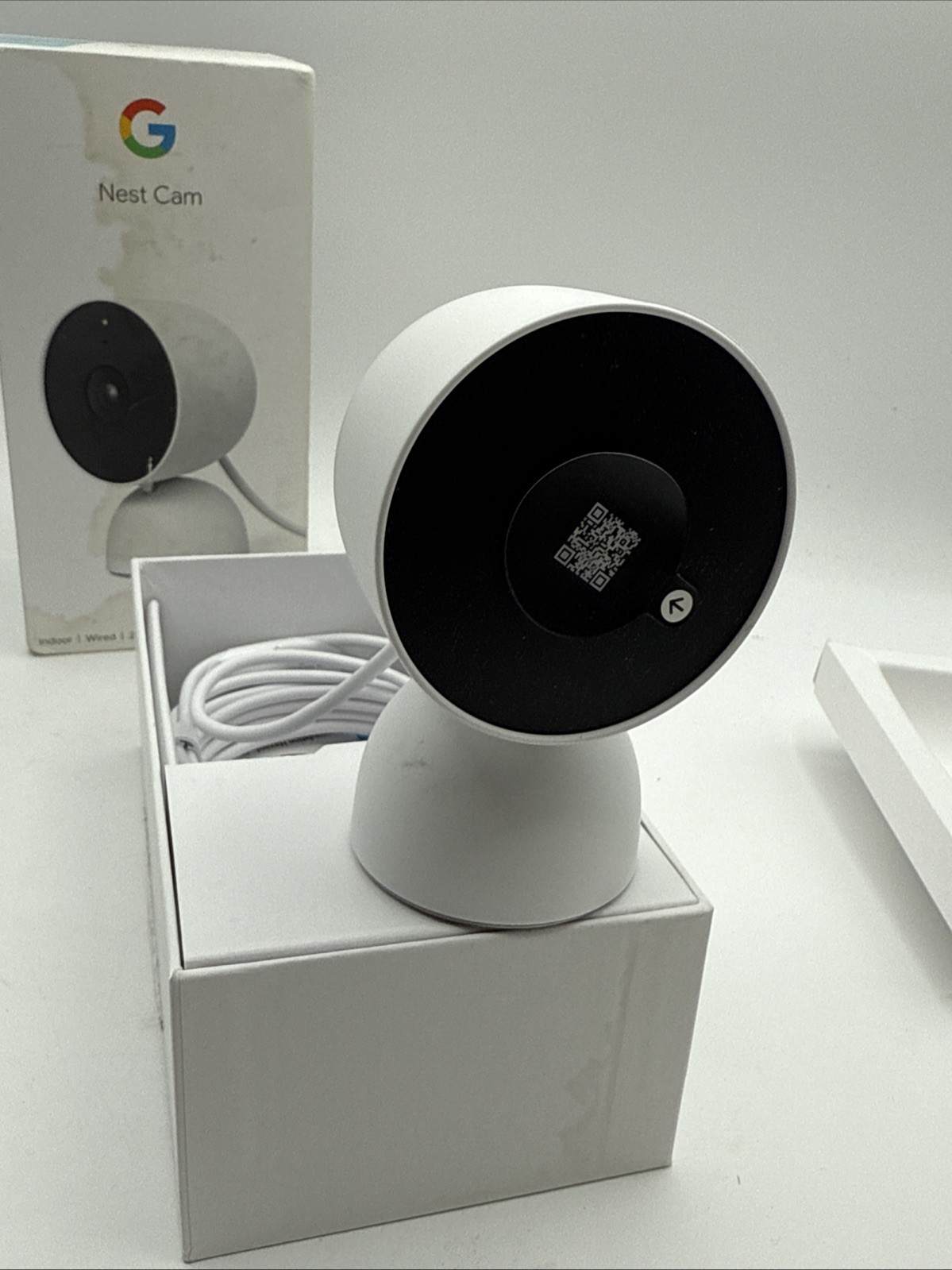 Google Nest Cam Indoor Wired Smart Home Security Camera Snow White GJQ9T