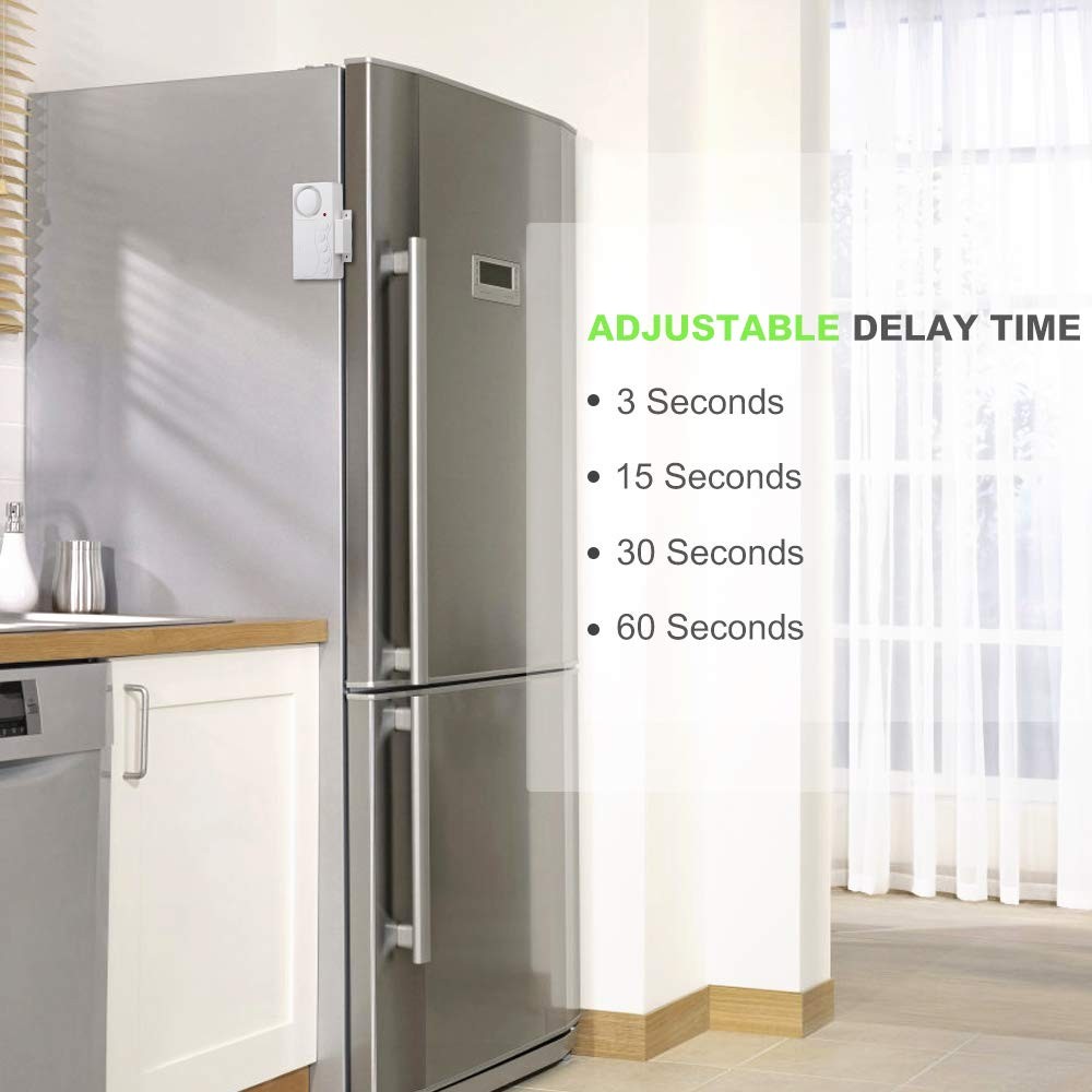 WSDCAM Freezer Door Alarm with Delay When Left Open, 3.4*1.7*0.6 inch, white