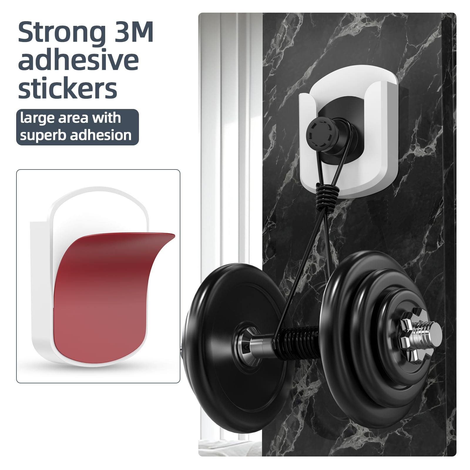 No Drill Ring Indoor Cam Adhesive Wall Mount Bracket – 3 Pack, White