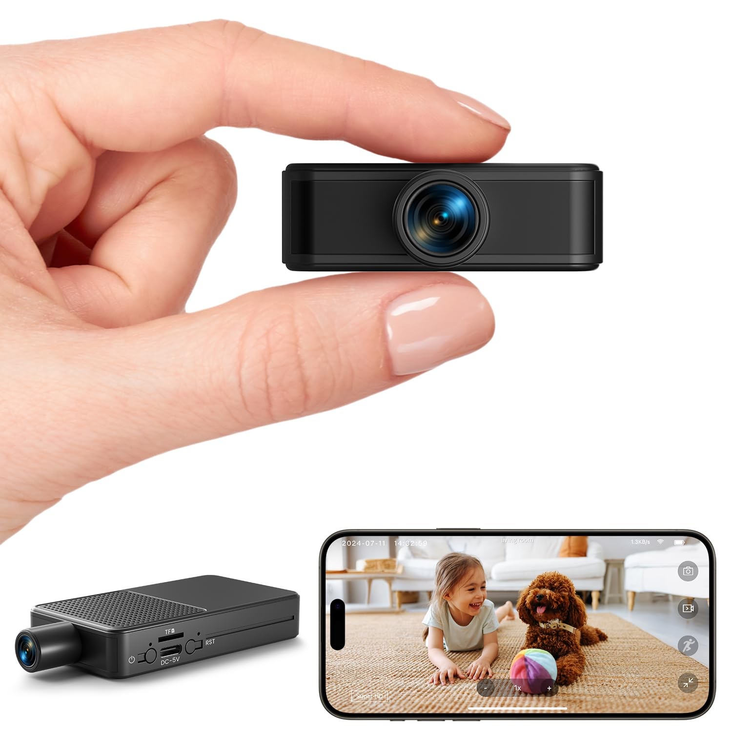 Mini Camara Espia Oculta 4K ULTRA HD Cámara Espía Inalámbrica Pequeña Oculta