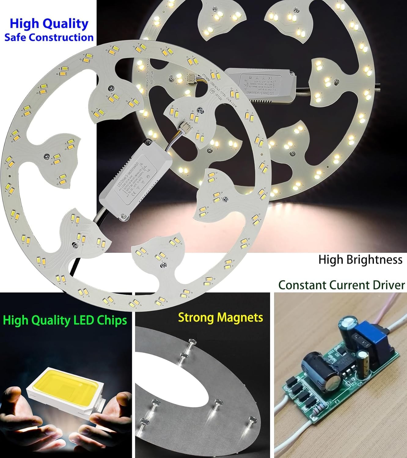 24W LED Flush Mount Ceiling Fan Ring Light Kit Replacement,Retrofit 3 CCT