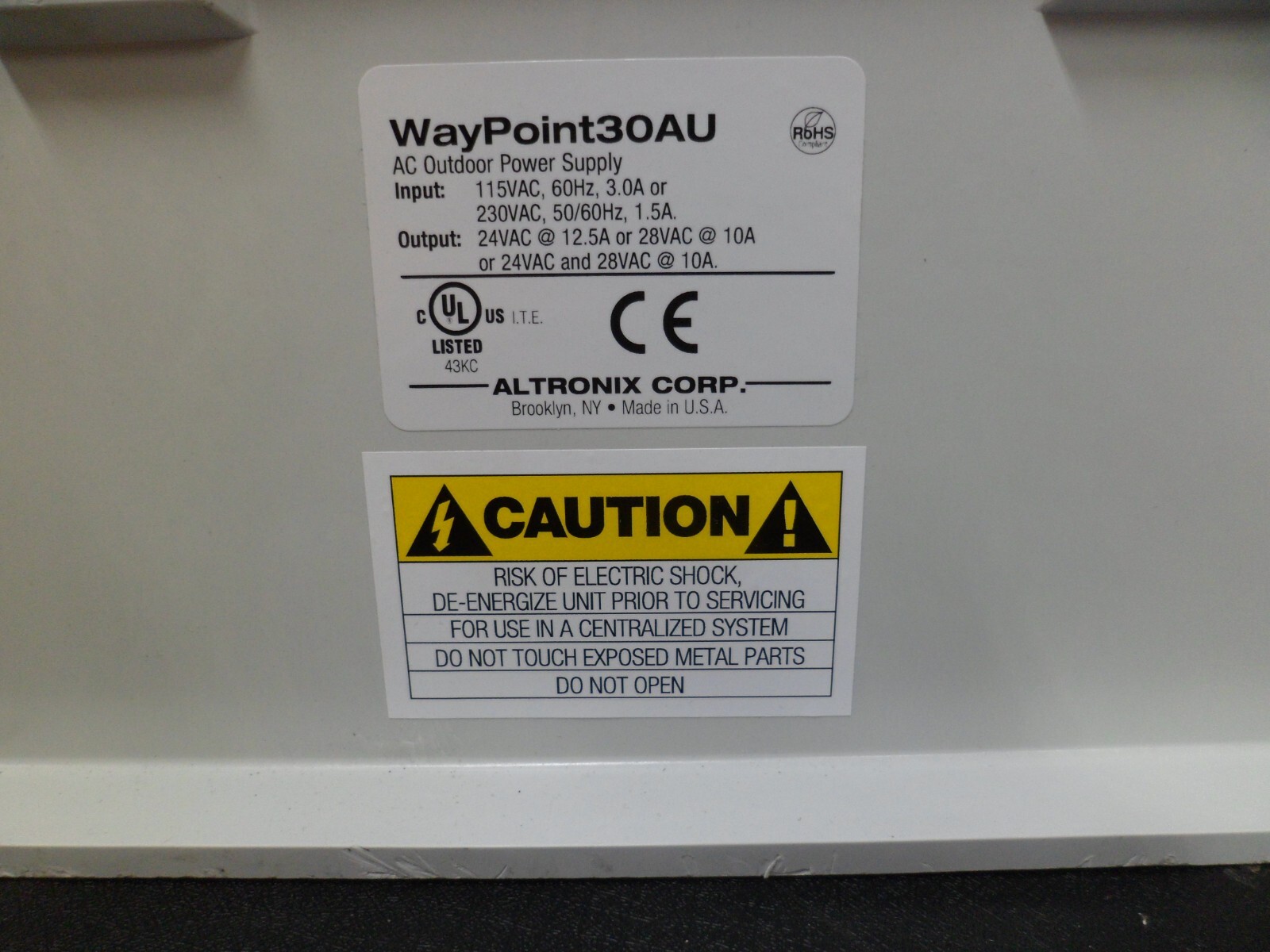 Altronix WayPoint30AU Outdoor power supply 24VAC@12.5A or 28VAC@10A