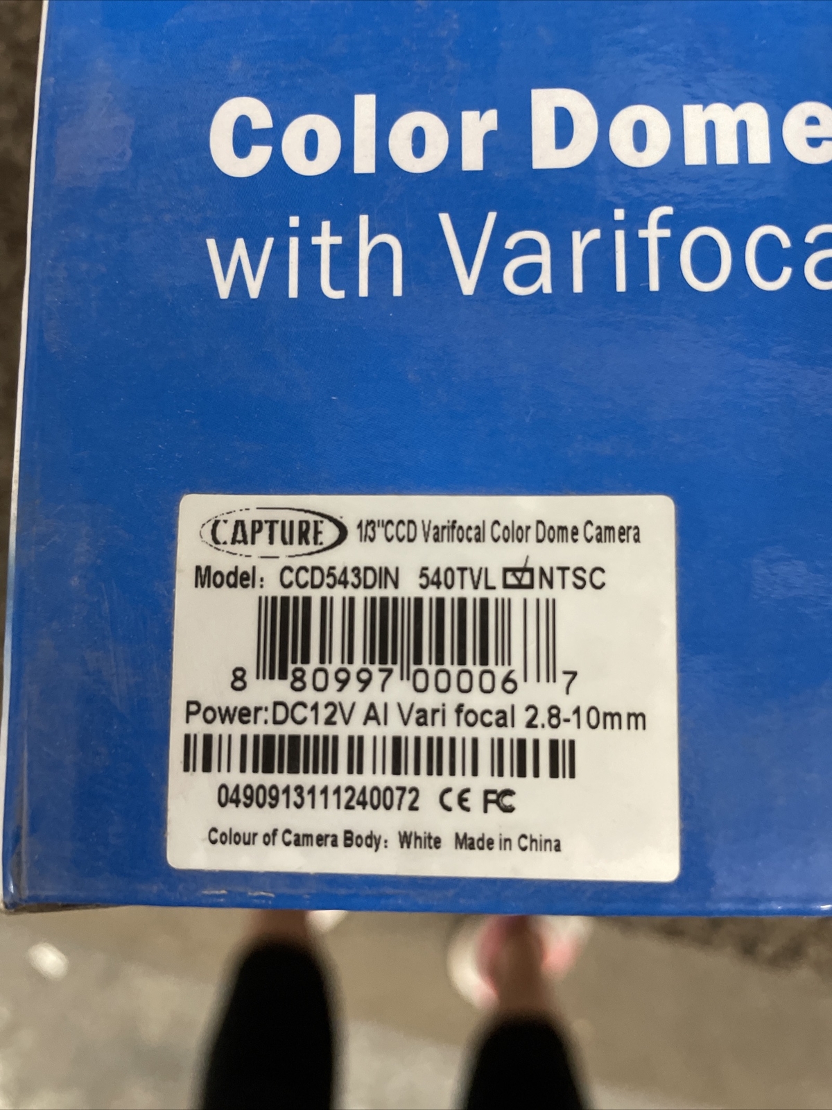Capture CCD543DIN 2.8-10mm Variable focus dome camera