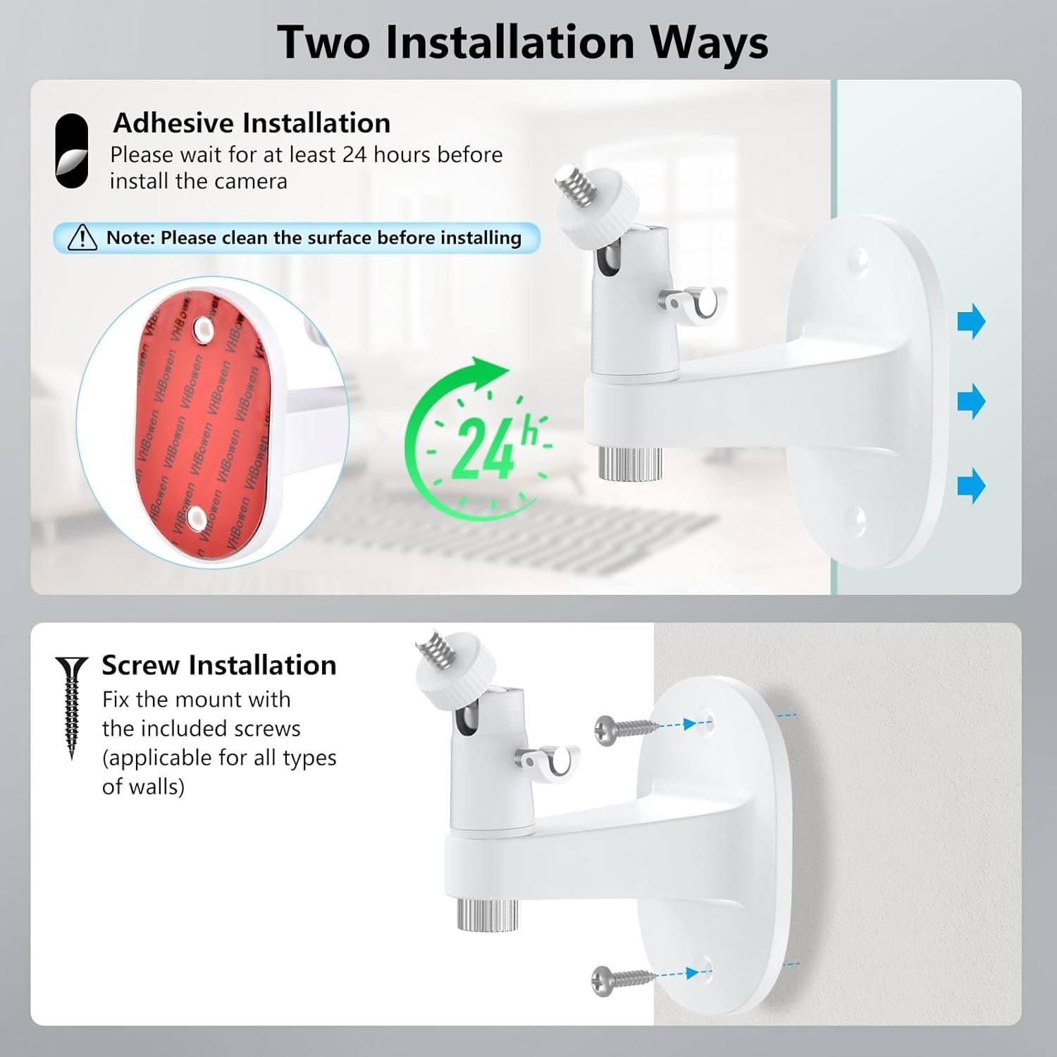 2 Pack Ring Camera Wall Mount Ring Stick Up Cam Battery Plug in 3rd Gen