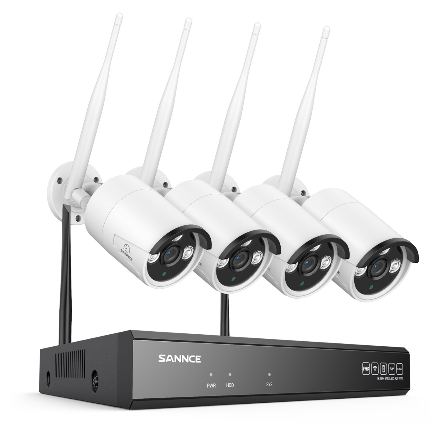 SANNCE 5MP 8CH NVR Wireless HD 3MP Two Way Audio Security Camera System Outdoor
