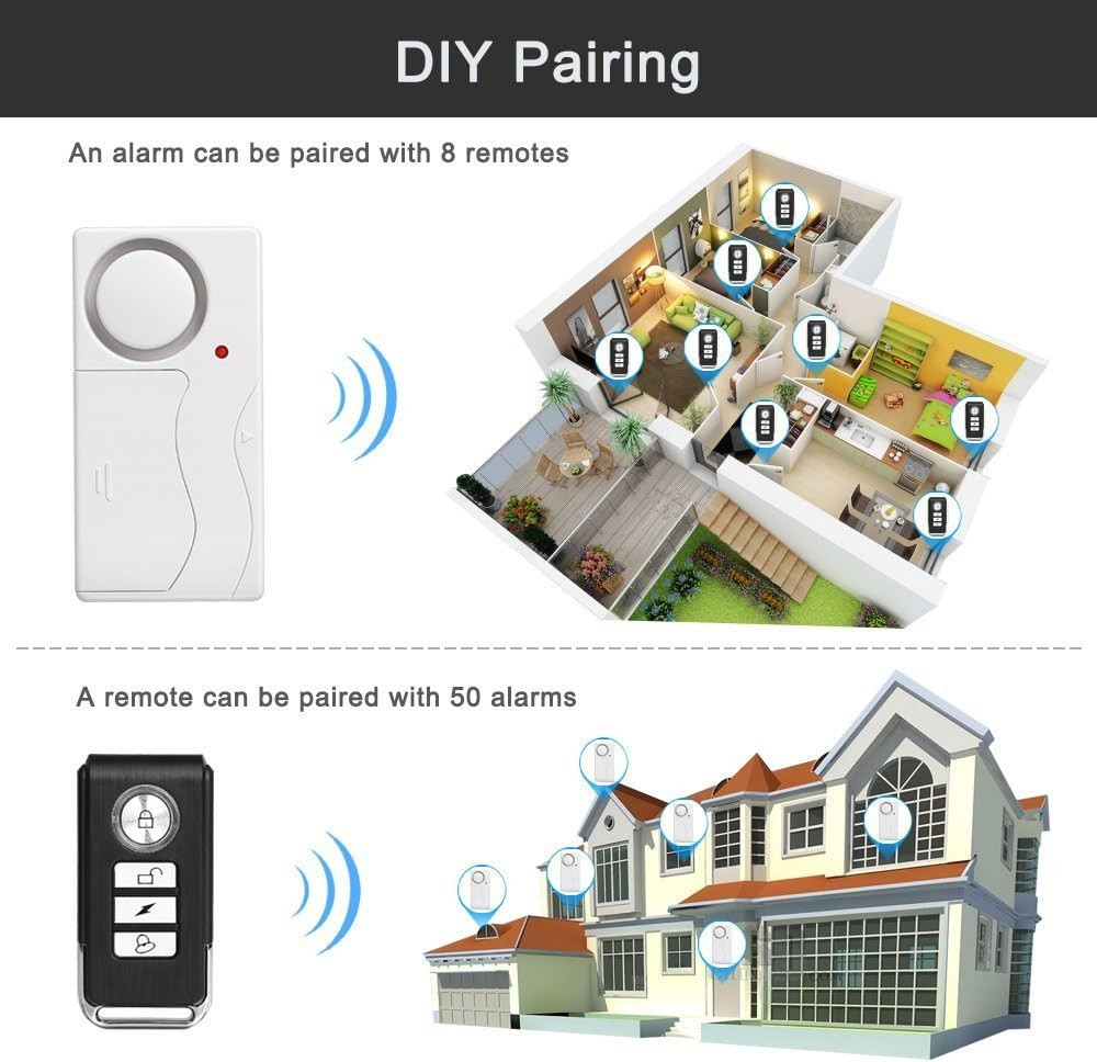 Door Alarm Wireless Anti-Theft Remote Control Door and Window Security Alarms